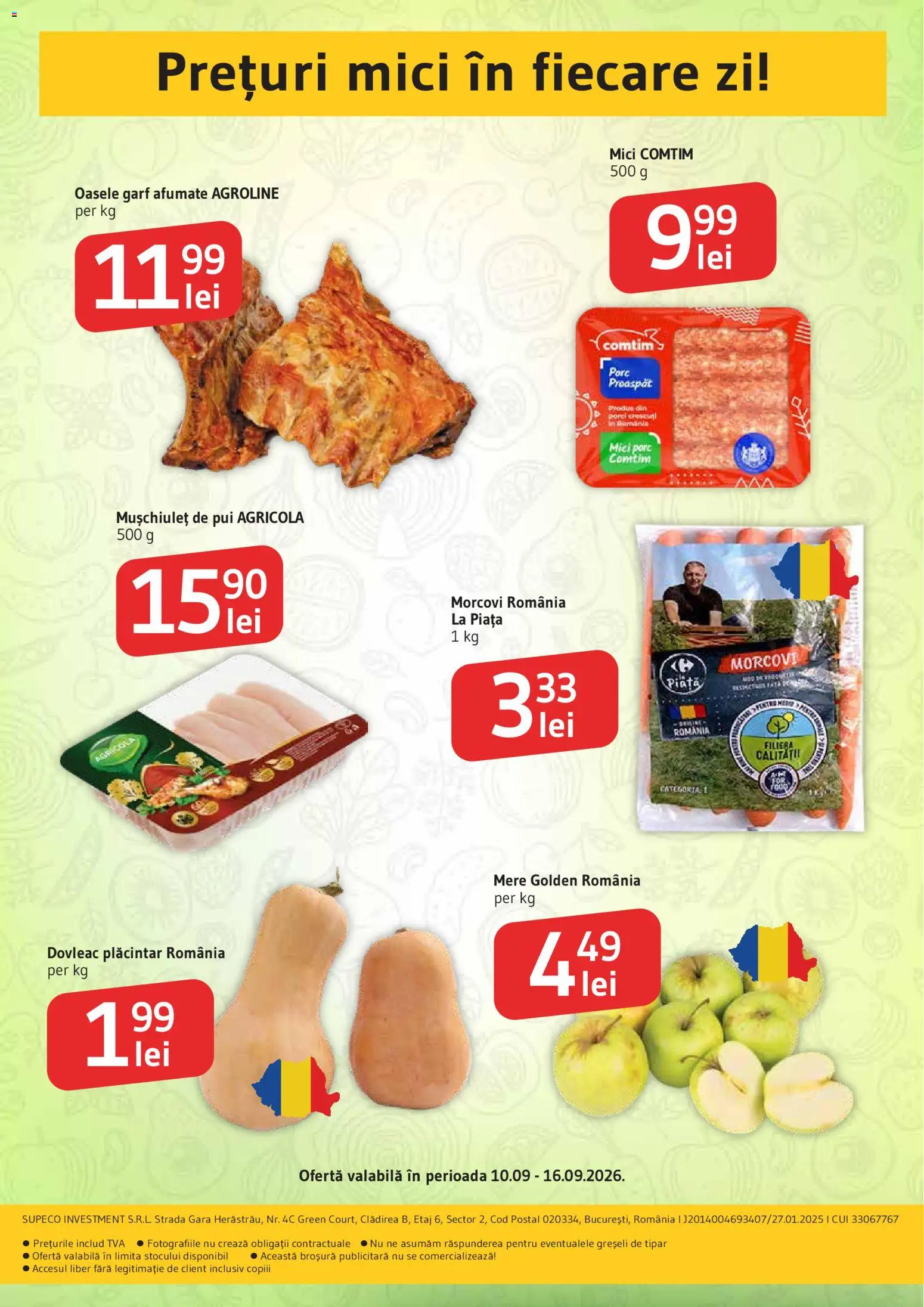 Noul catalog Supeco – valabil de la 10.09.2026 | Pagină: 2 | Produse: Dovleac, Pui, Mici, Morcovi