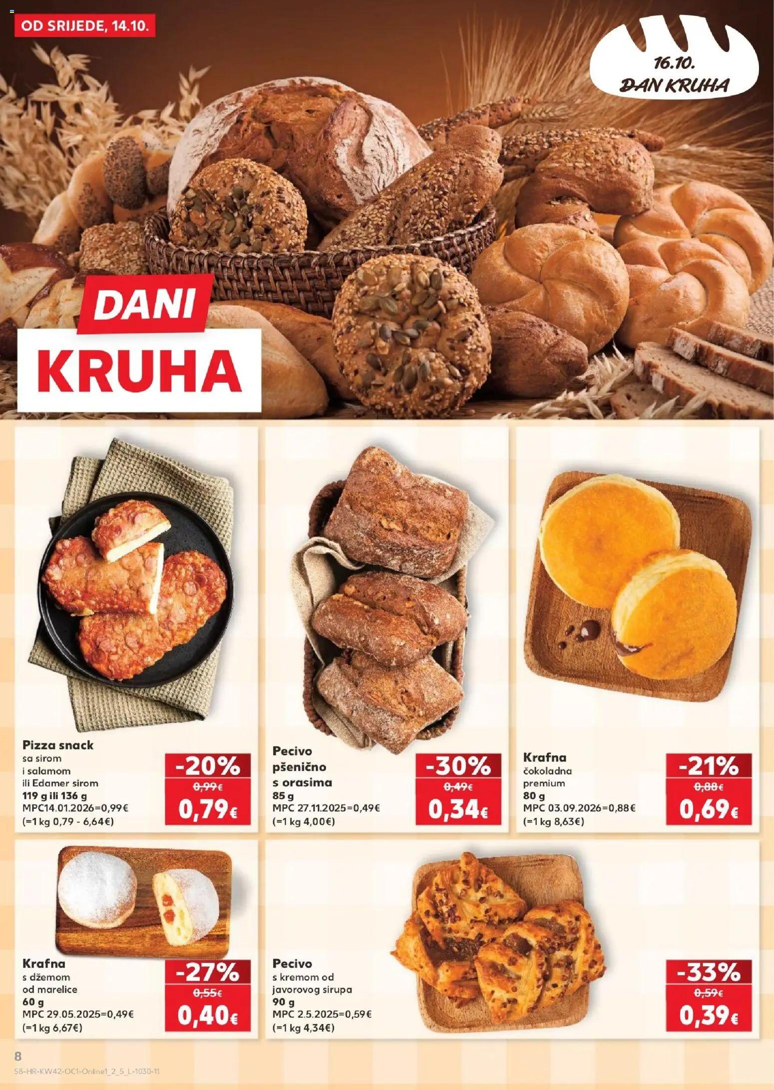 Kaufland HR akciós ujság - amely érvényes a következő dátumtól: 2026.10.14. | Oldal: 8 | Termékek: Pizza