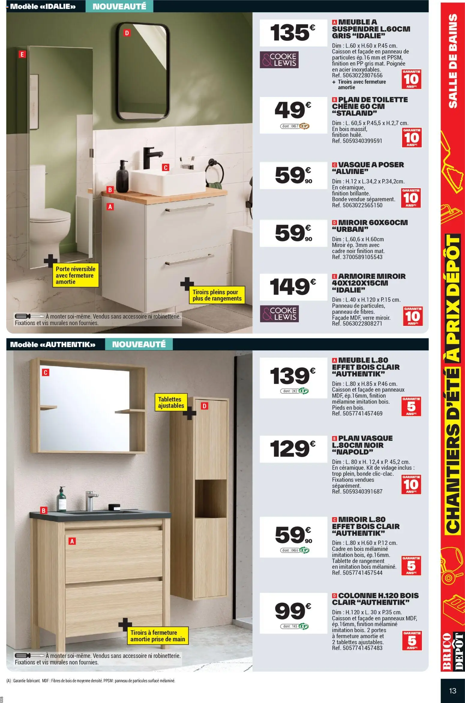{H1} | Page: 13 | Produits: Tablette, Prise, Portes, Tiroirs