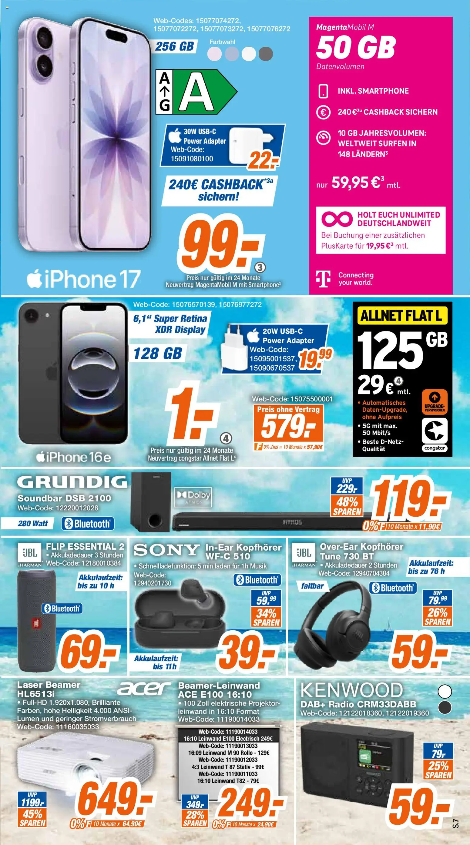 Expert Prospekt Klein – gültig ab 27.07.2026 | Seite: 7 | Produkte: Soundbar, Smartphone, Stativ, Beamer