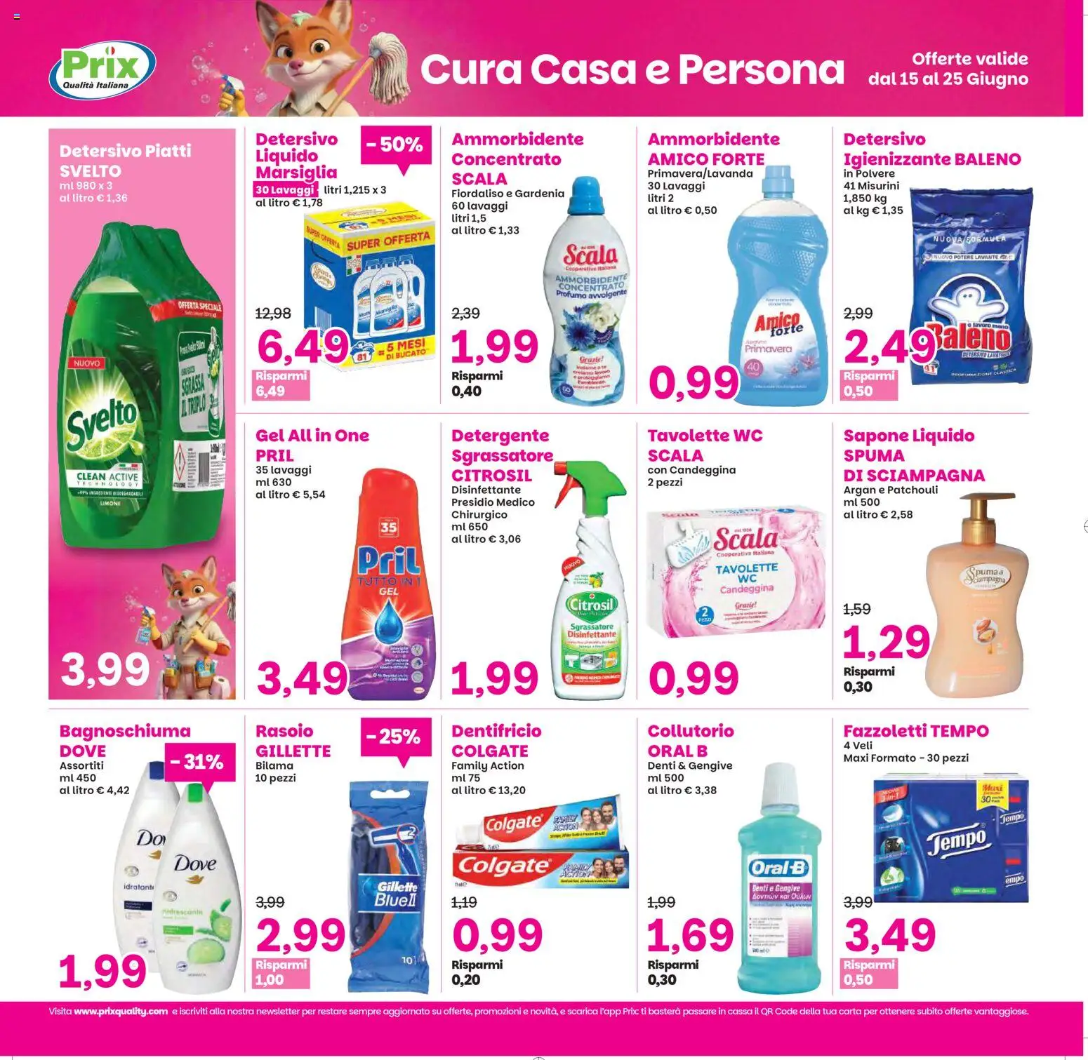 Volantino Prix del 15.06.2026 | Pagina: 21 | Prodotti: Rasoio, Bagnoschiuma, Collutorio, Detergente