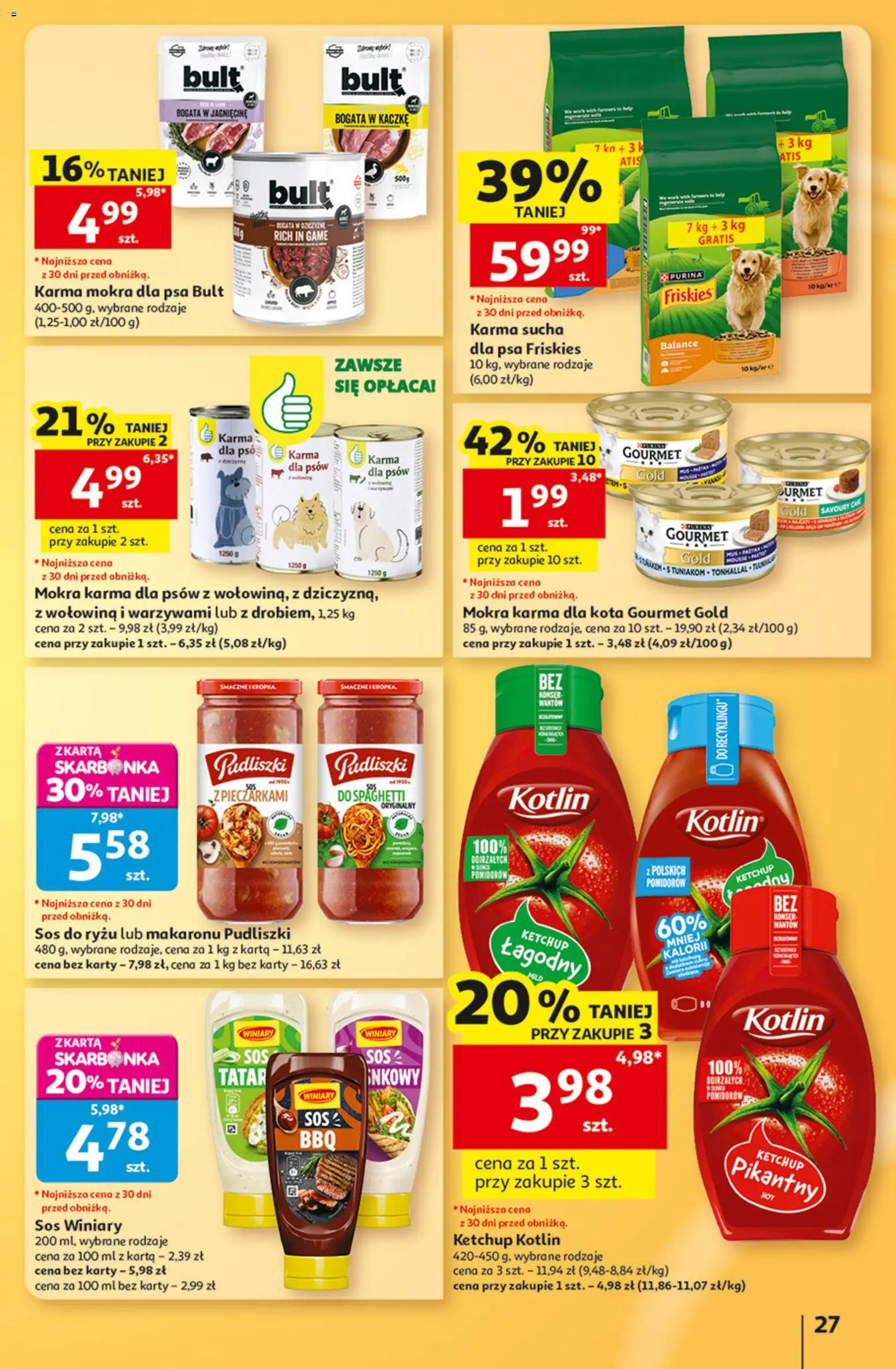Auchan gazetka od 13.08.2026 | Strona: 27 | Produkty: Spaghetti, Karma mokra, Wołowina, Karma