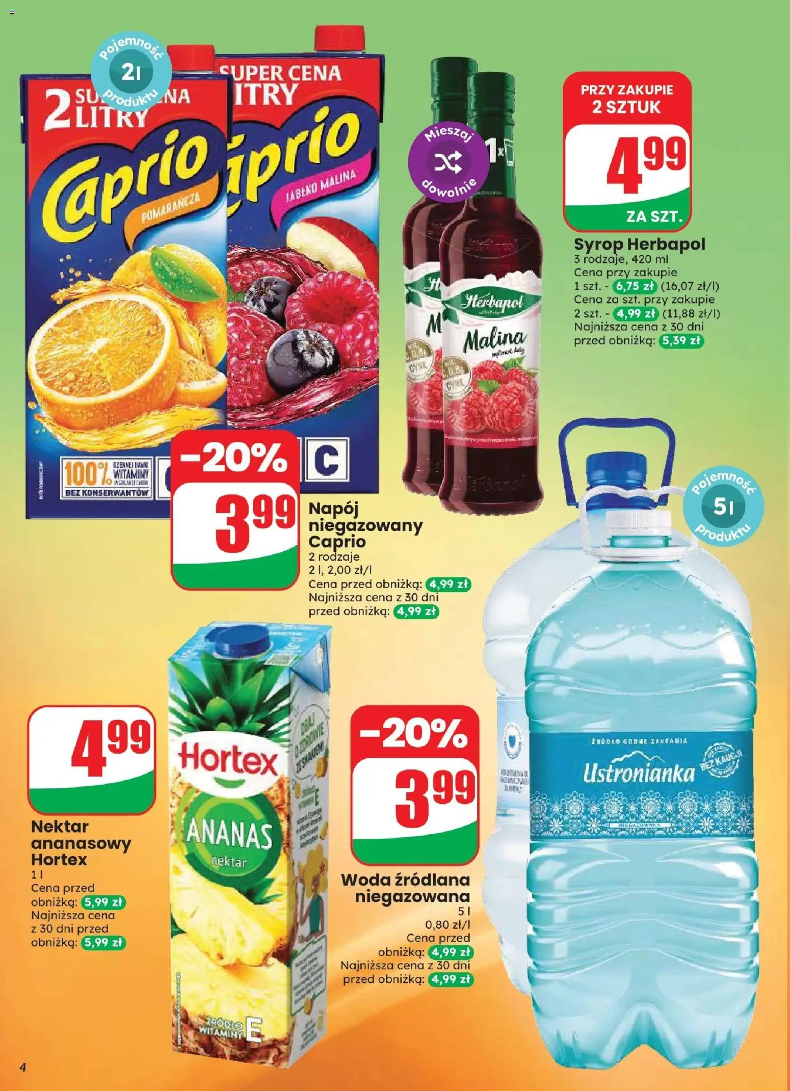 Dino gazetka od 12.08.2026 | Strona: 4 | Produkty: Syrop, Malina, Woda źródlana, Ananas