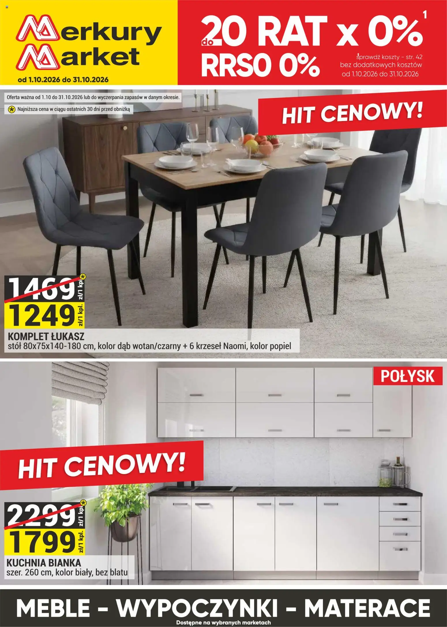 Merkury Market gazetka - Meble od 01.10.2026 | Strona: 1 | Produkty: Stół