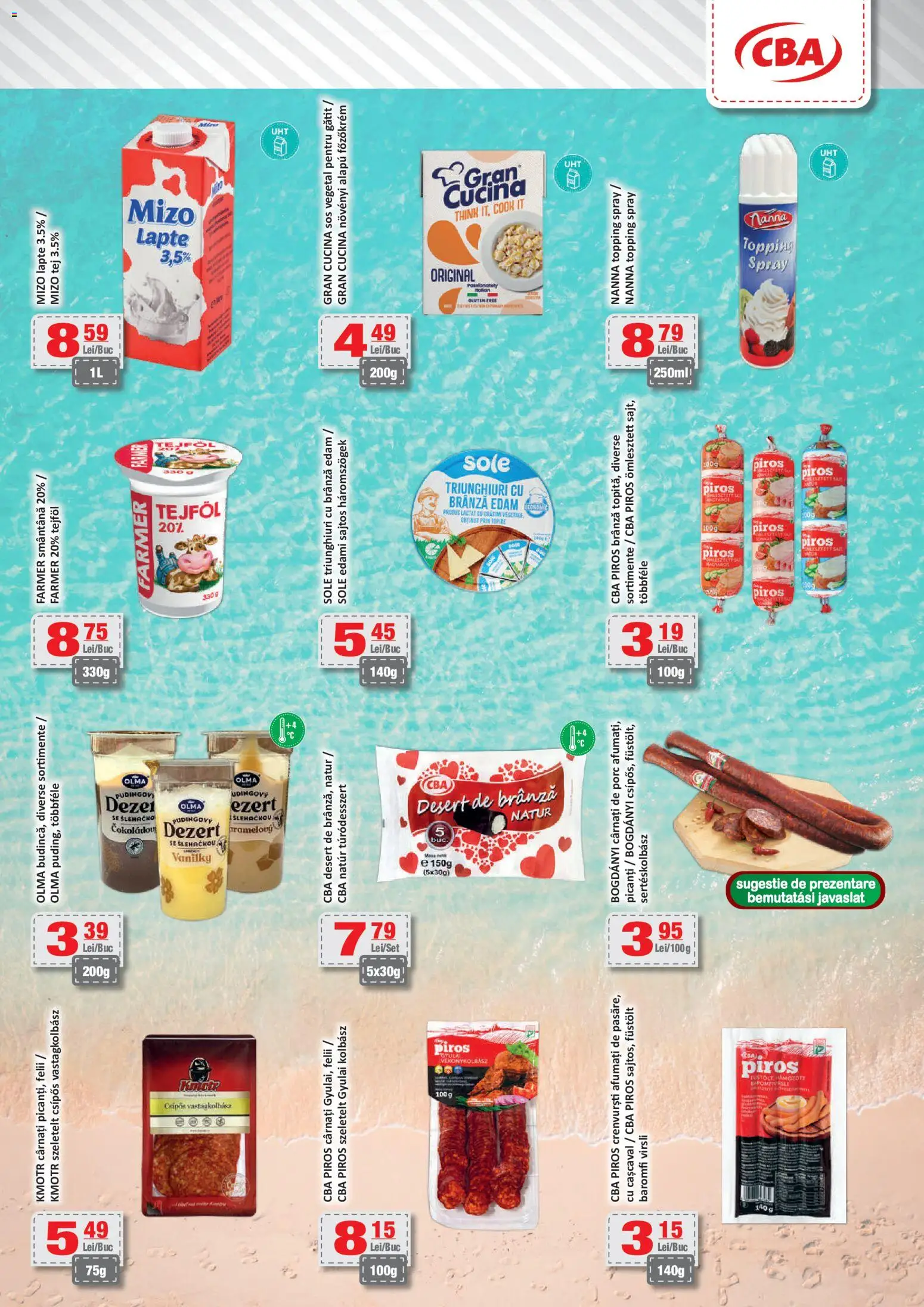 Noul catalog CBA – valabil de la 10.07.2026 | Pagină: 2 | Produse: Cașcaval, Crenvurști, Sos, Cârnați