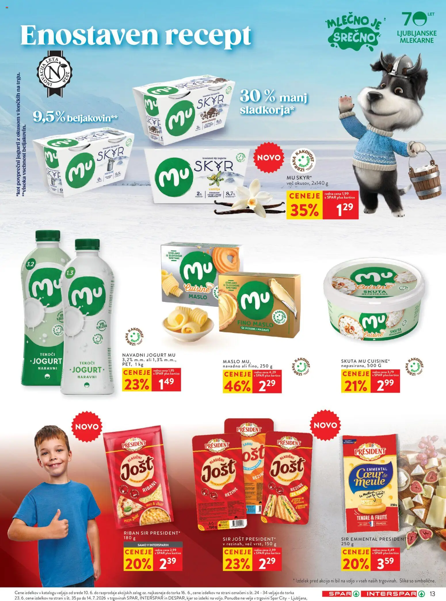 Novi Spar katalog ponudbe – veljaven od 10.06.2026 | Stran: 20 | Izdelki: Toast, Maslo, Sir, Jogurt