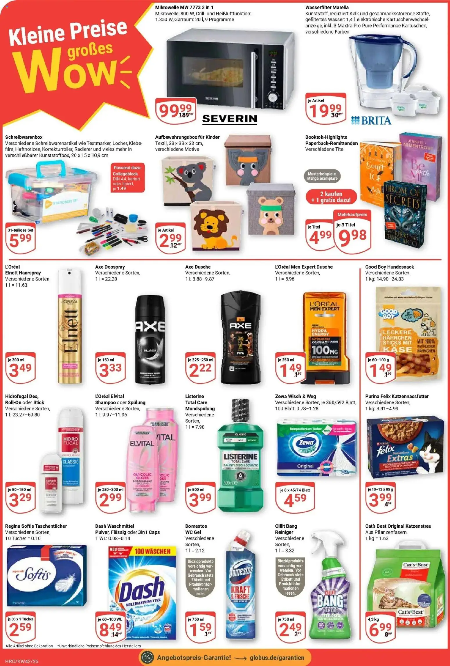 Globus Prospekt Rostock (ab 12.10.2026) » Angebote online | Seite: 4 | Produkte: Taschentücher, Dusche, Spülung, Deospray