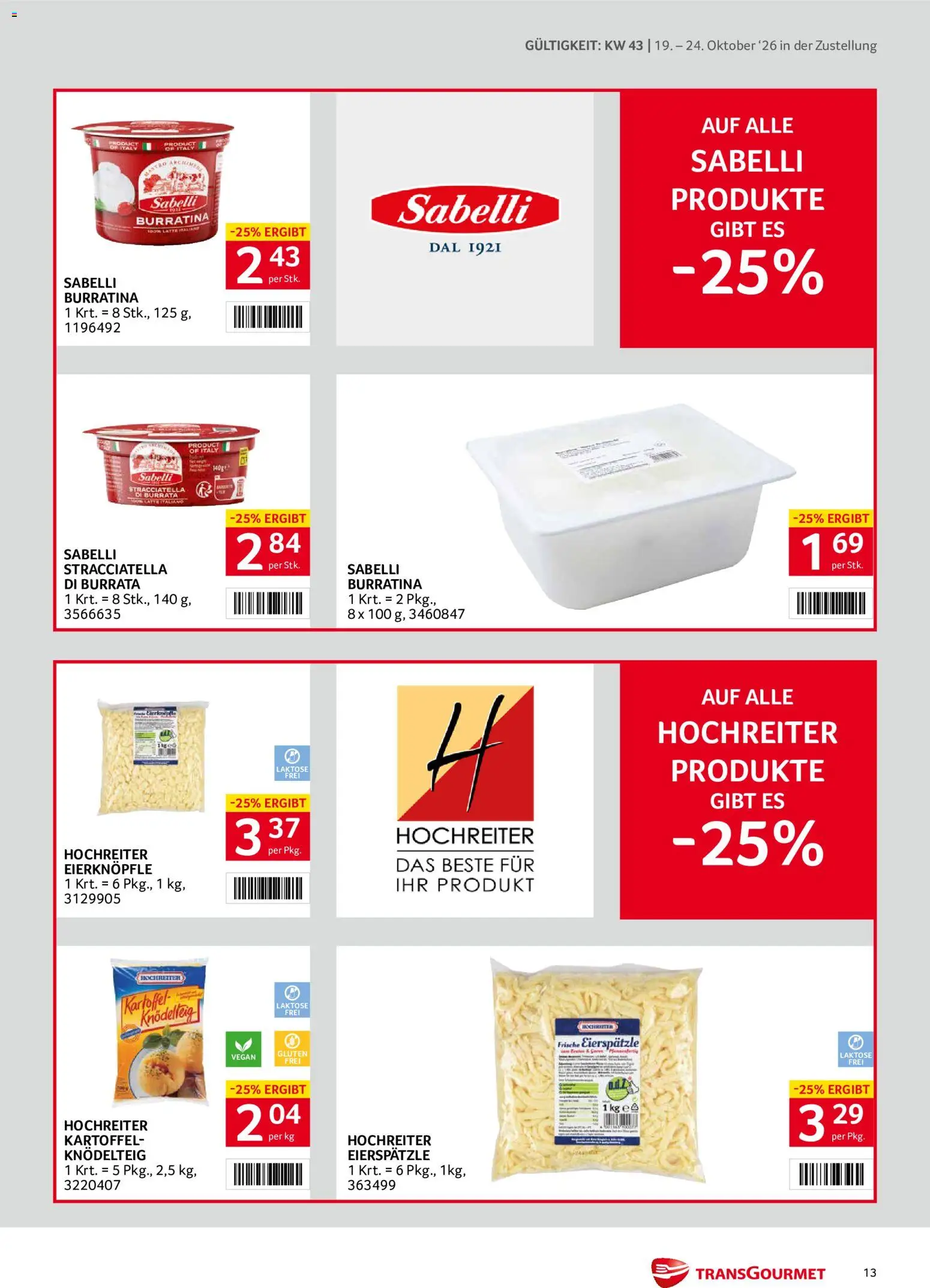 Transgourmet Flugblatt gültig ab 19.10.2026 | Seite: 13