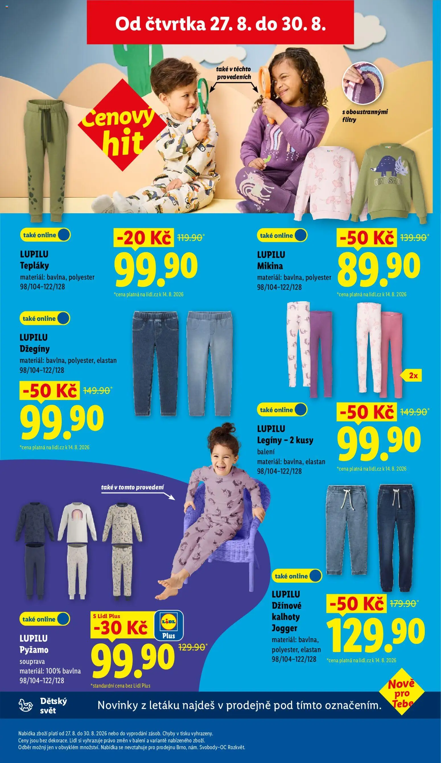 Lidl leták od 27.08.2026 | Strana: 41 | Produkty: Mikina, Kalhoty, Pyžamo, Legíny
