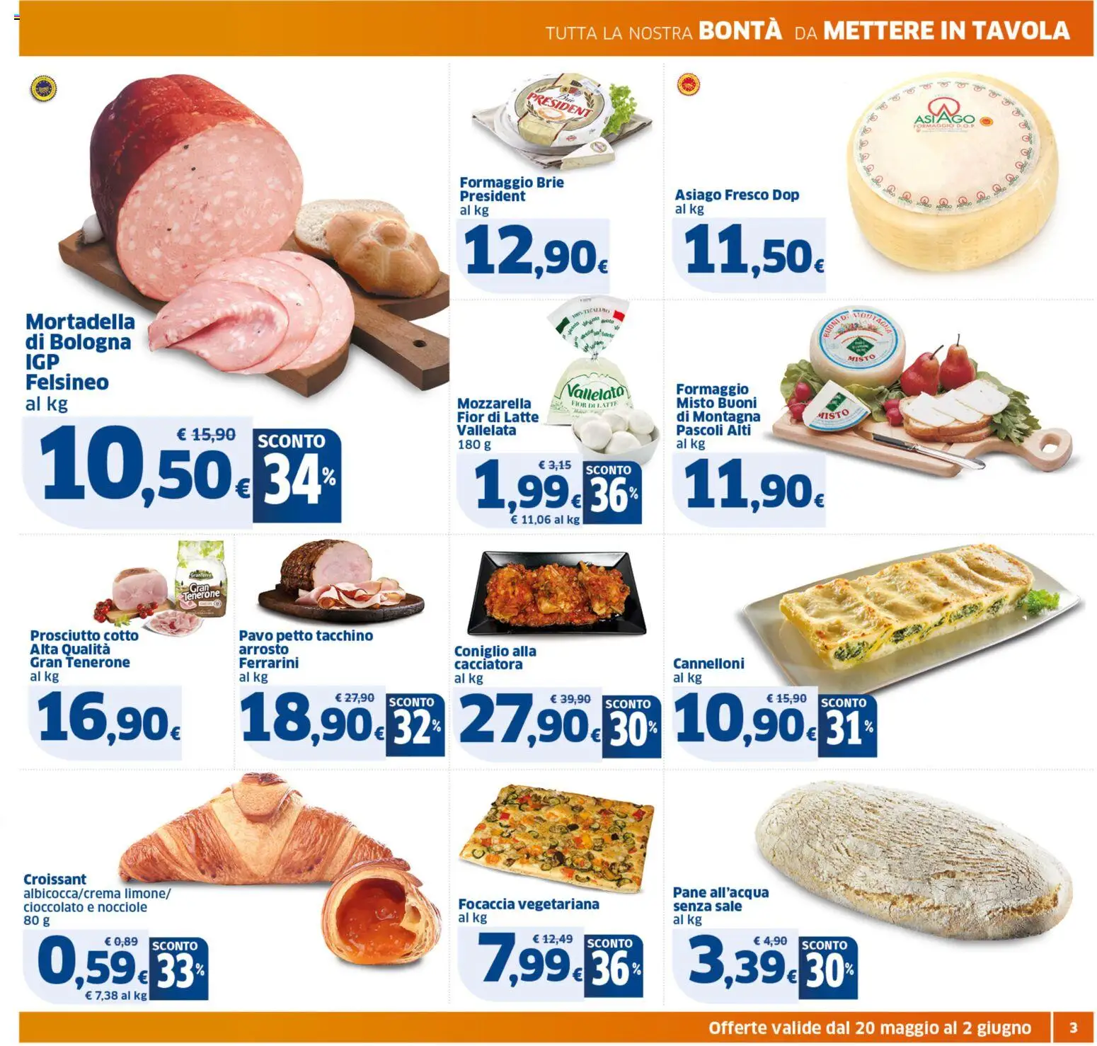 Volantino SIGMA del 20.05.2026 | Pagina: 3 | Prodotti: Prosciutto Cotto, Focaccia, Formaggio, Nocciole