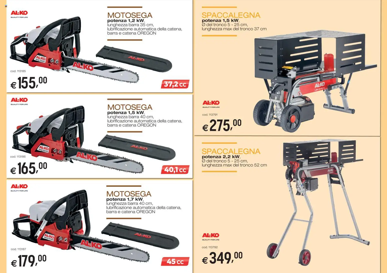 Volantino Brico OK del 05/03/2026 | Pagina: 13 | Prodotti: Spaccalegna, Motosega
