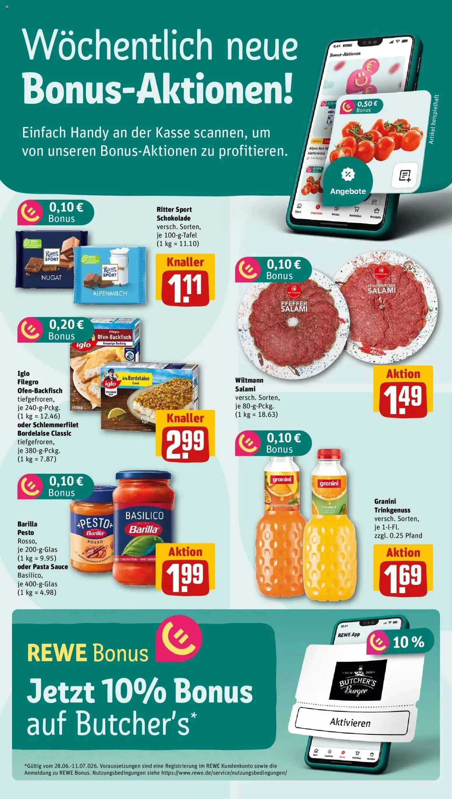 Rewe Prospekt München – gültig ab 29.06.2026 | Seite: 2 | Produkte: Barilla, Iglo, Alpro, Granini