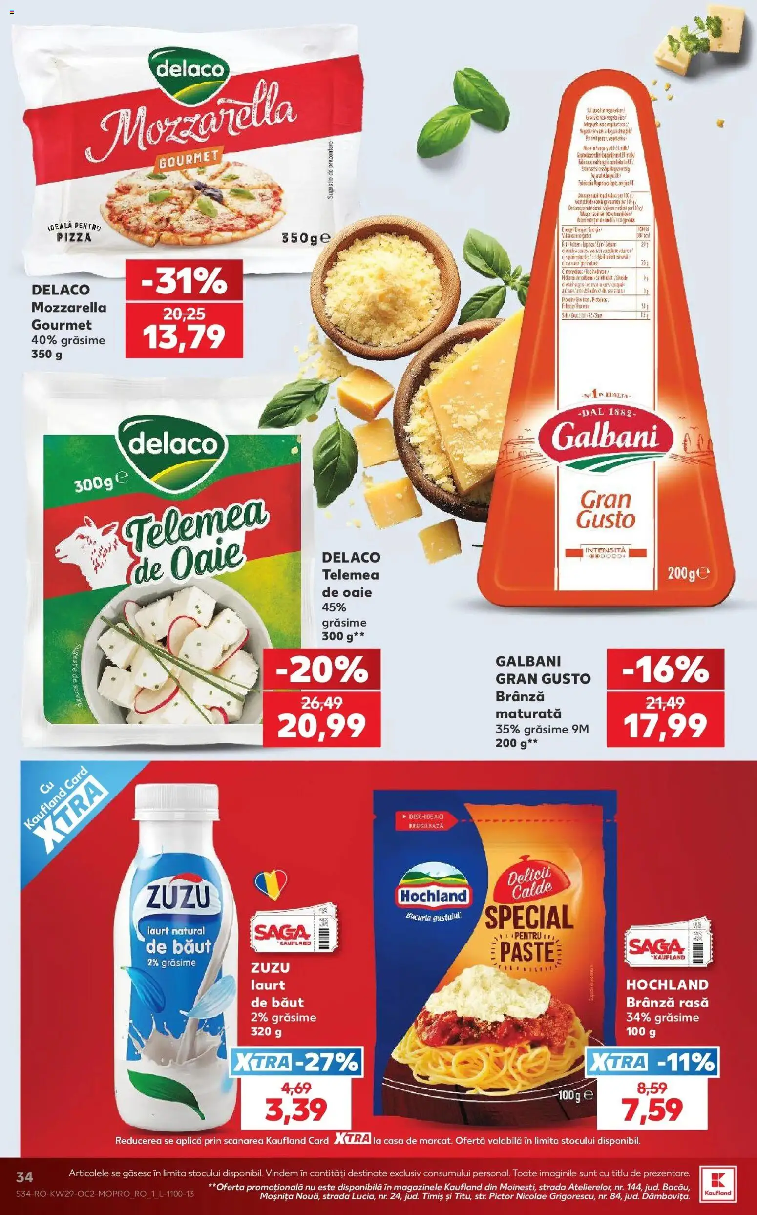 Noul catalog Kaufland – valabil de la 15.07.2026 | Pagină: 34 | Produse: Aplică, Zuzu, Mozzarella, Iaurt