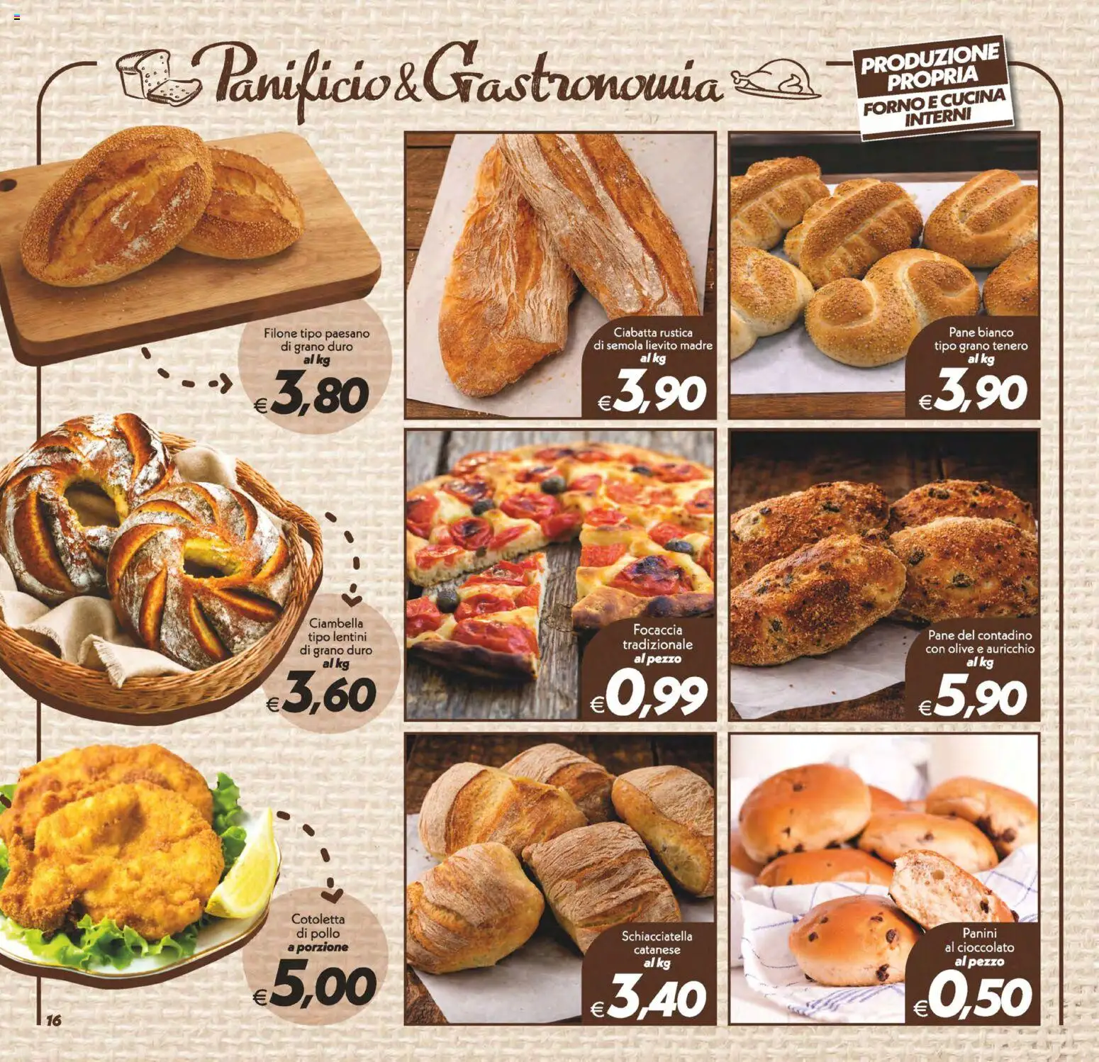 Volantino SuperConveniente del 11/08/2026 | Pagina: 16 | Prodotti: Pane, Pollo, Focaccia, Forno