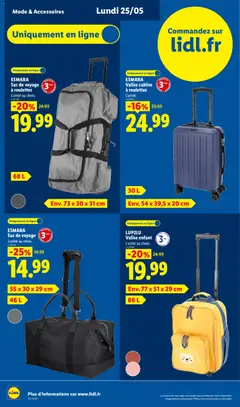 LIDL - Prévisualisation de ESMARA Valise cabine à roulettes, Valise cabine à roulettes, L'unité. valide à partir de 21.05.2026 | Page: 65