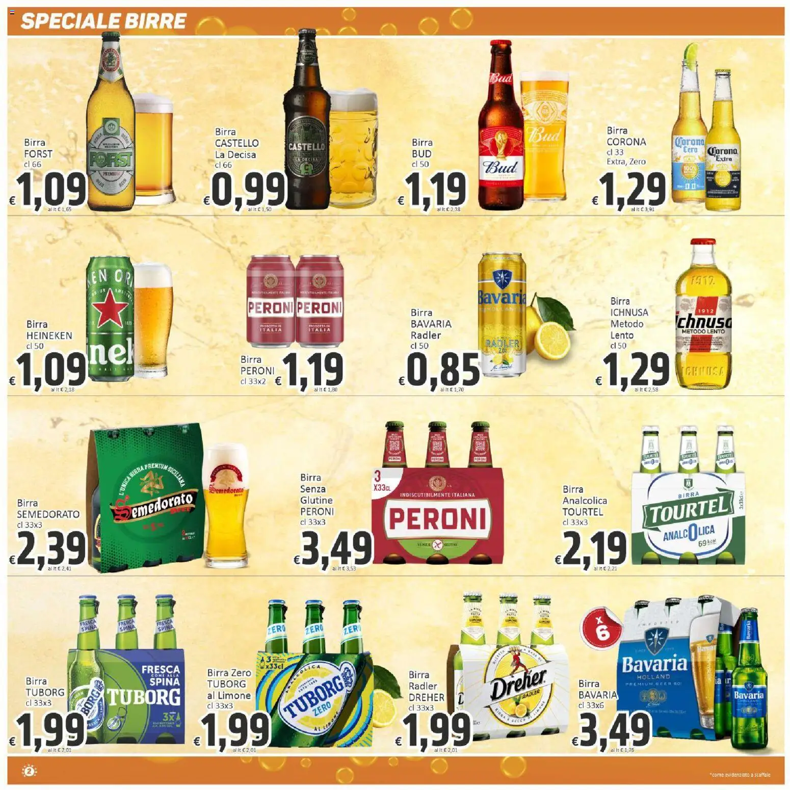 Volantino Paghi Poco del 21/07/2026 | Pagina: 2 | Prodotti: Birra, Limone, Scaffale, Heineken