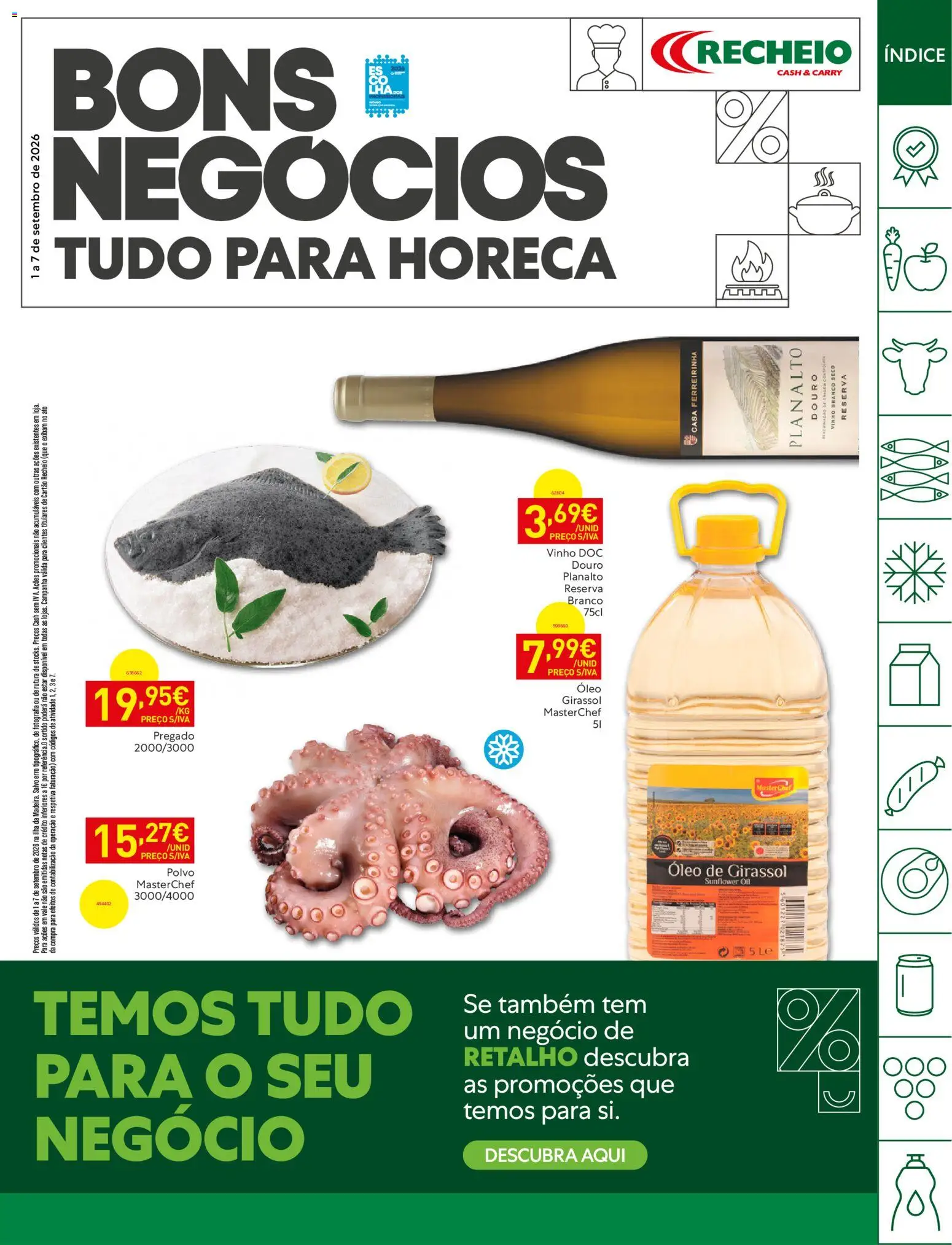 Recheio Horeca Madeira │ válido de 01/09/2026 | Página: 1 | Produtos: Vinho branco, Óleo de girassol, Óleo, Vinho