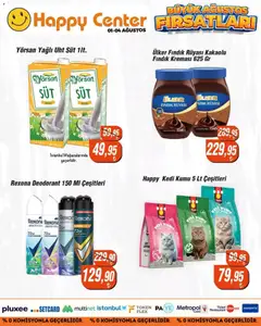 01 Ağustos 2026 tarihinden itibaren geçerli olan Happy Center kataloğu önizlemesi | Sayfa: 7 | Ürünler: Deodorant, Süt, Fındık
