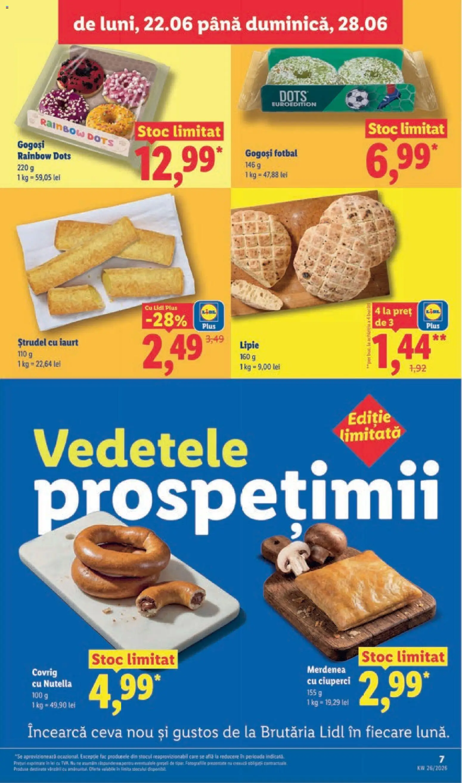 Noul catalog Lidl – valabil de la 22.06.2026 | Pagină: 7 | Produse: Iaurt, Cremă, Gogoși, Cacao