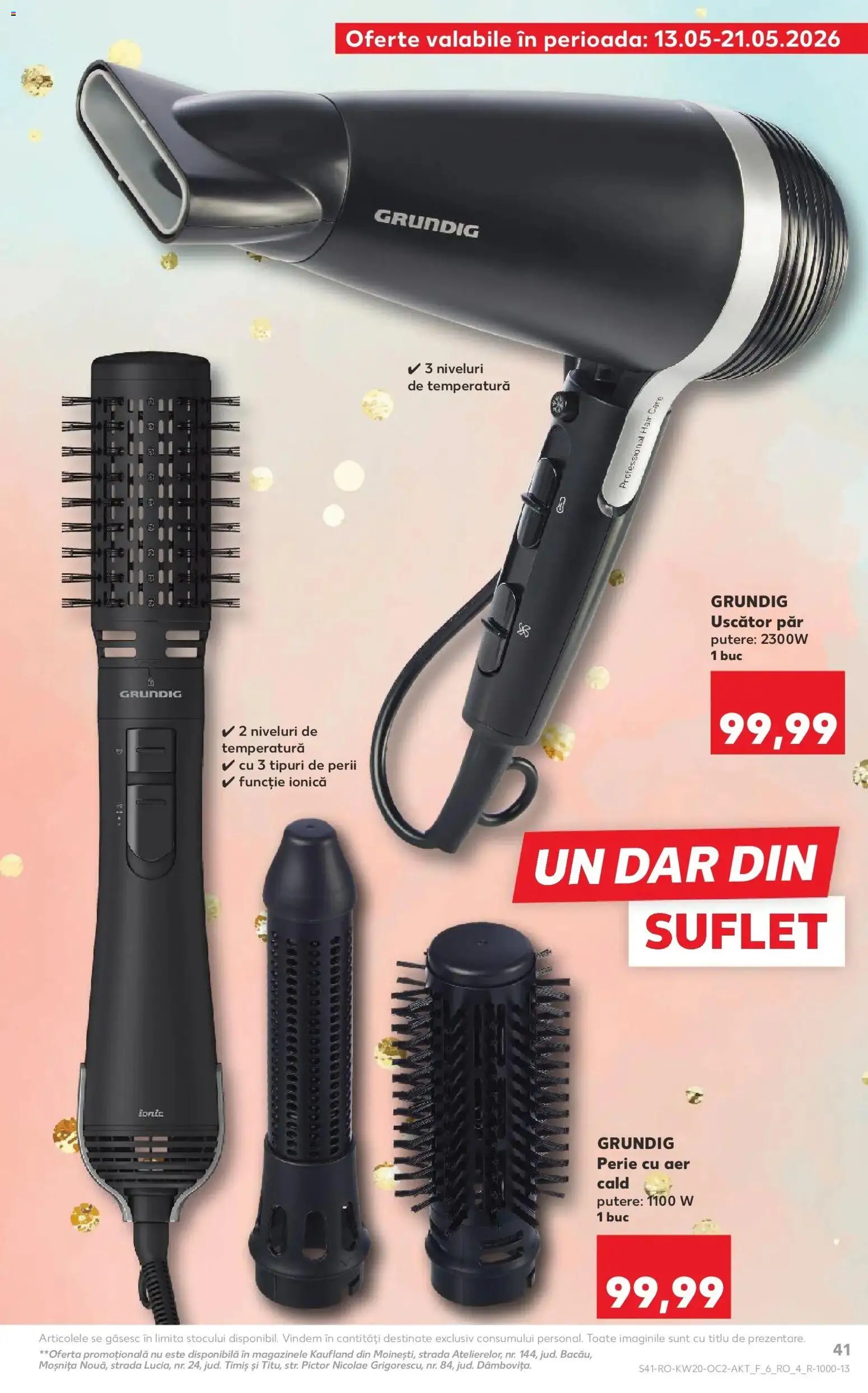 Noul catalog Kaufland – valabil de la 13.05.2026 | Pagină: 41 | Produse: Uscător, Perie