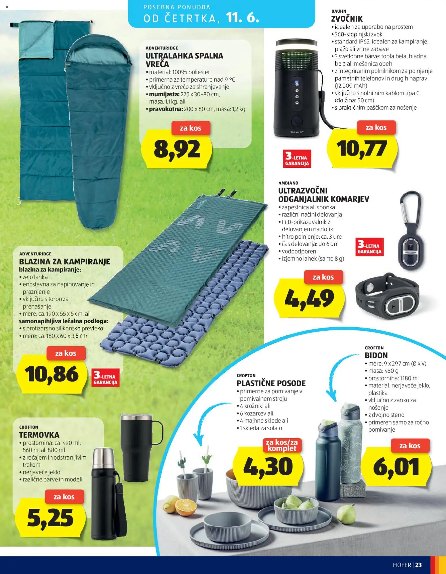 Novi Hofer katalog ponudbe – veljaven od 03.06.2026 | Stran: 23 | Izdelki: Zvocnik, Zapestnica, Blazina, Kos