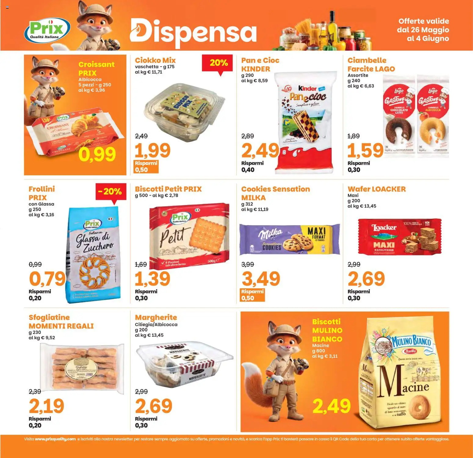 Volantino Prix del 26.05.2026 | Pagina: 15 | Prodotti: Biscotti, Latte, Glassa, Frollini