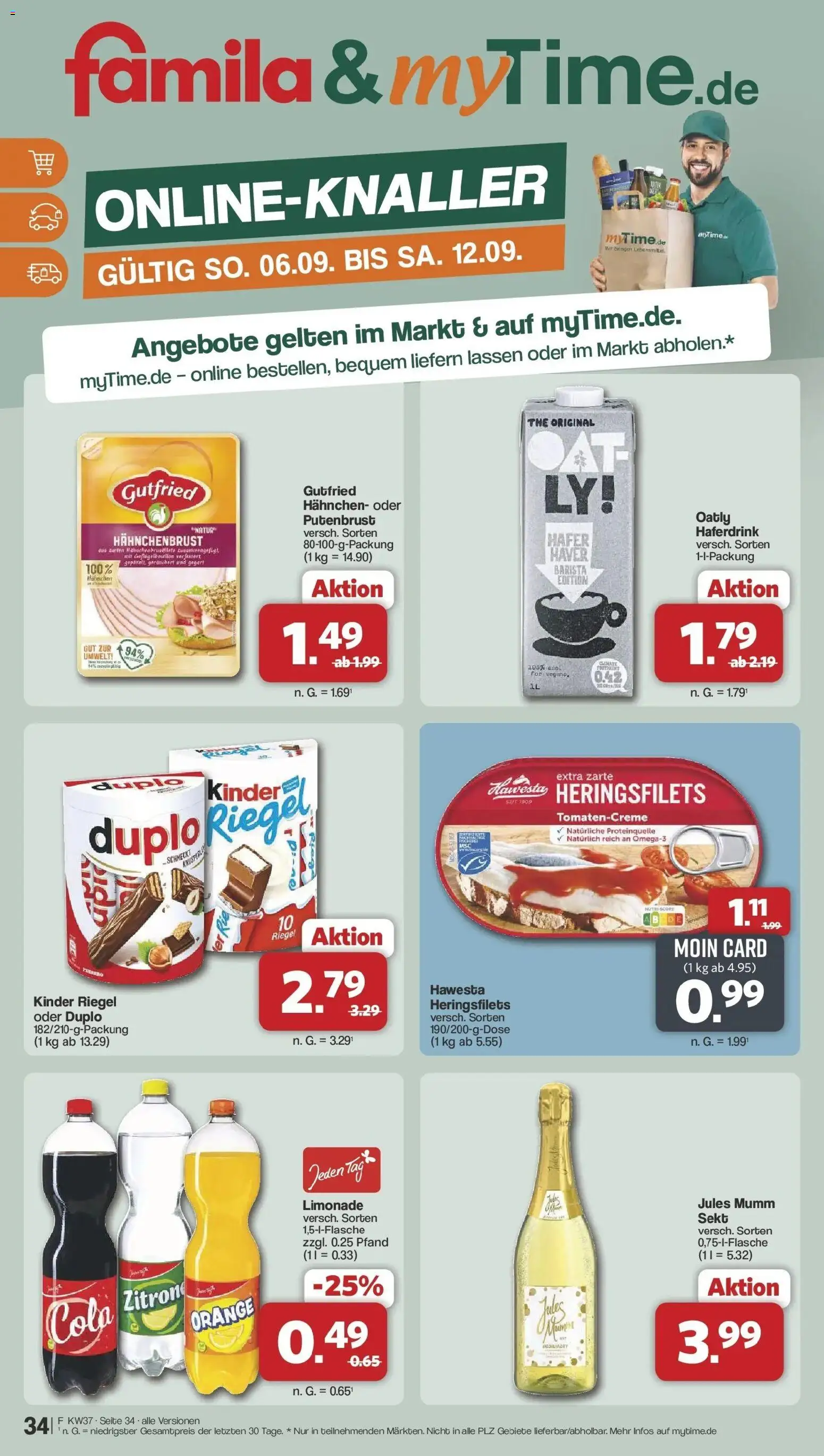 Famila Nordwest  Aktueller Prospekt – gültig ab 07.09.2026 | Seite: 36 | Produkte: Jules mumm, Haferdrink, Duplo riegel, Hahnchenbrust