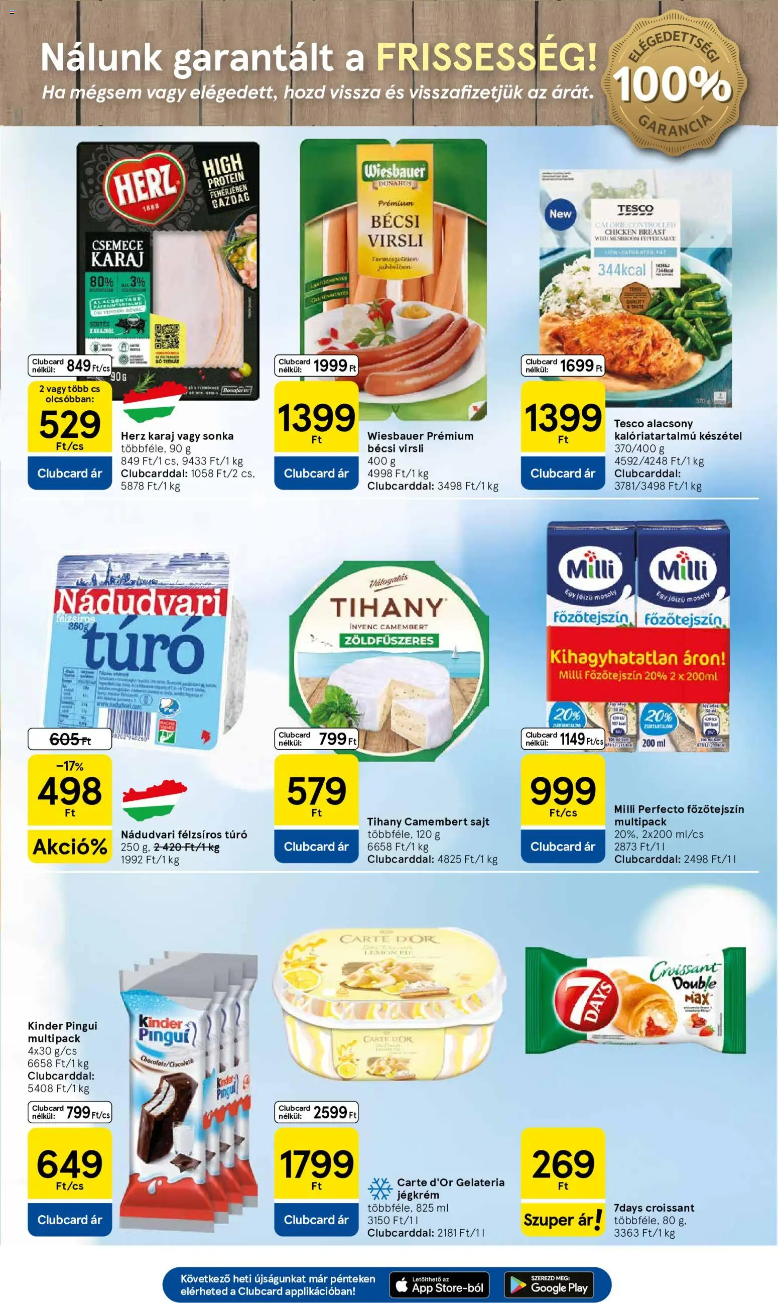 Tesco akciós ujság - amely érvényes a következő dátumtól: 2026.07.09. | Oldal: 3 | Termékek: Croissant, Főzőtejszín, Protein, Camembert