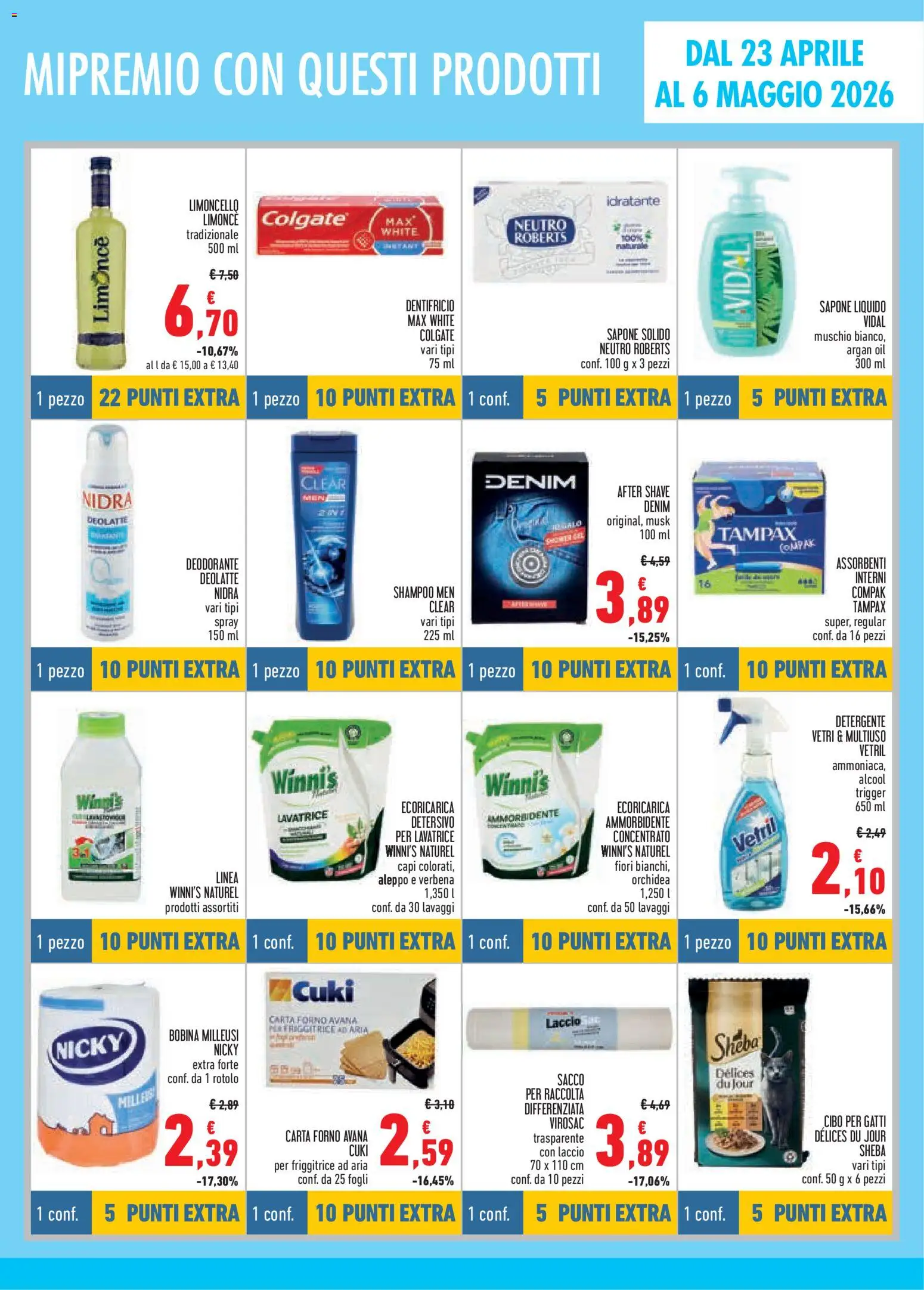 Volantino Conad del 23.04.2026 | Pagina: 9 | Prodotti: Sapone, Deodorante, Dentifricio, Ammorbidente