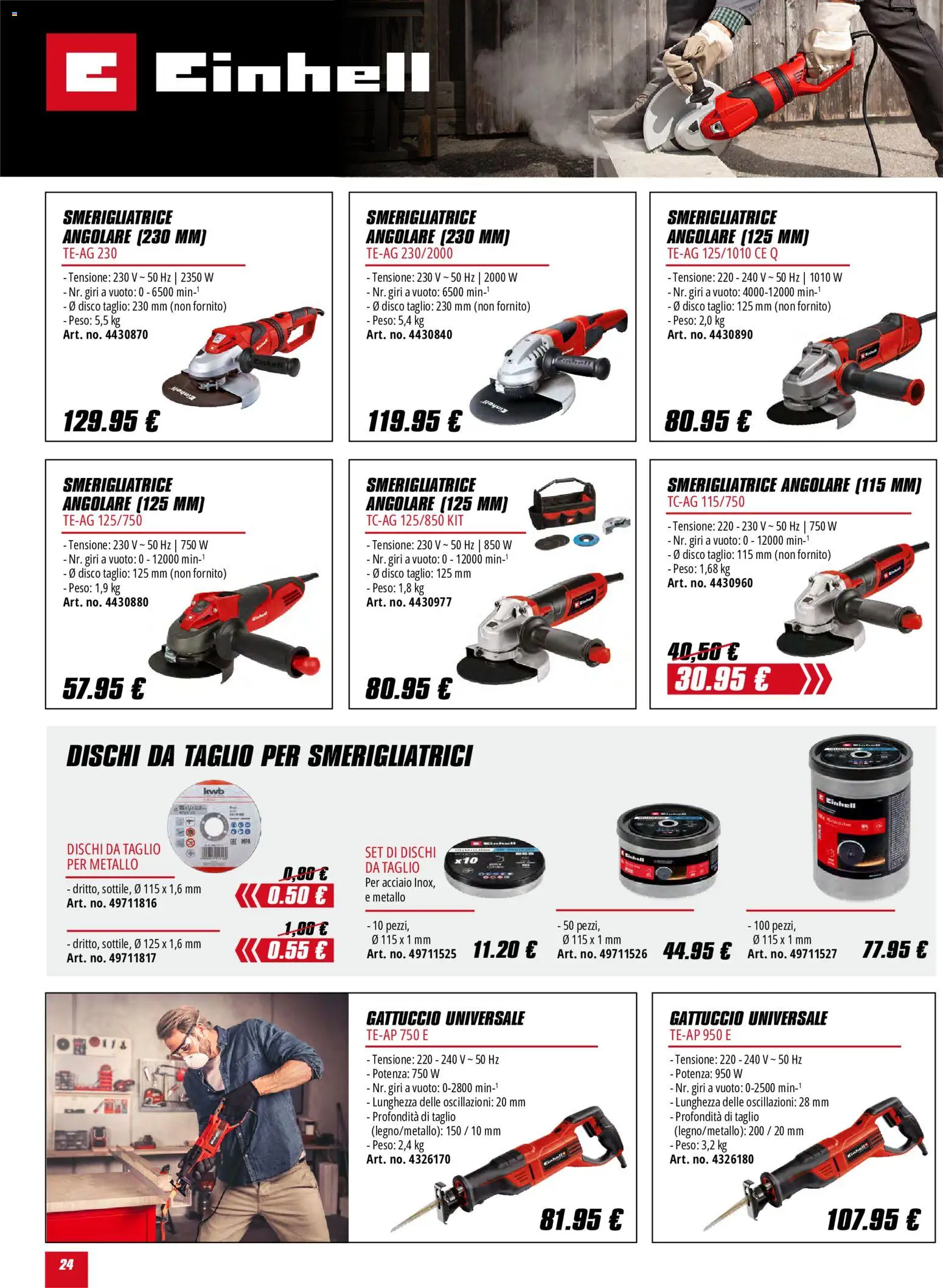 Volantino Einhell del 01.06.2026 | Pagina: 24 | Prodotti: Disco, Smerigliatrice