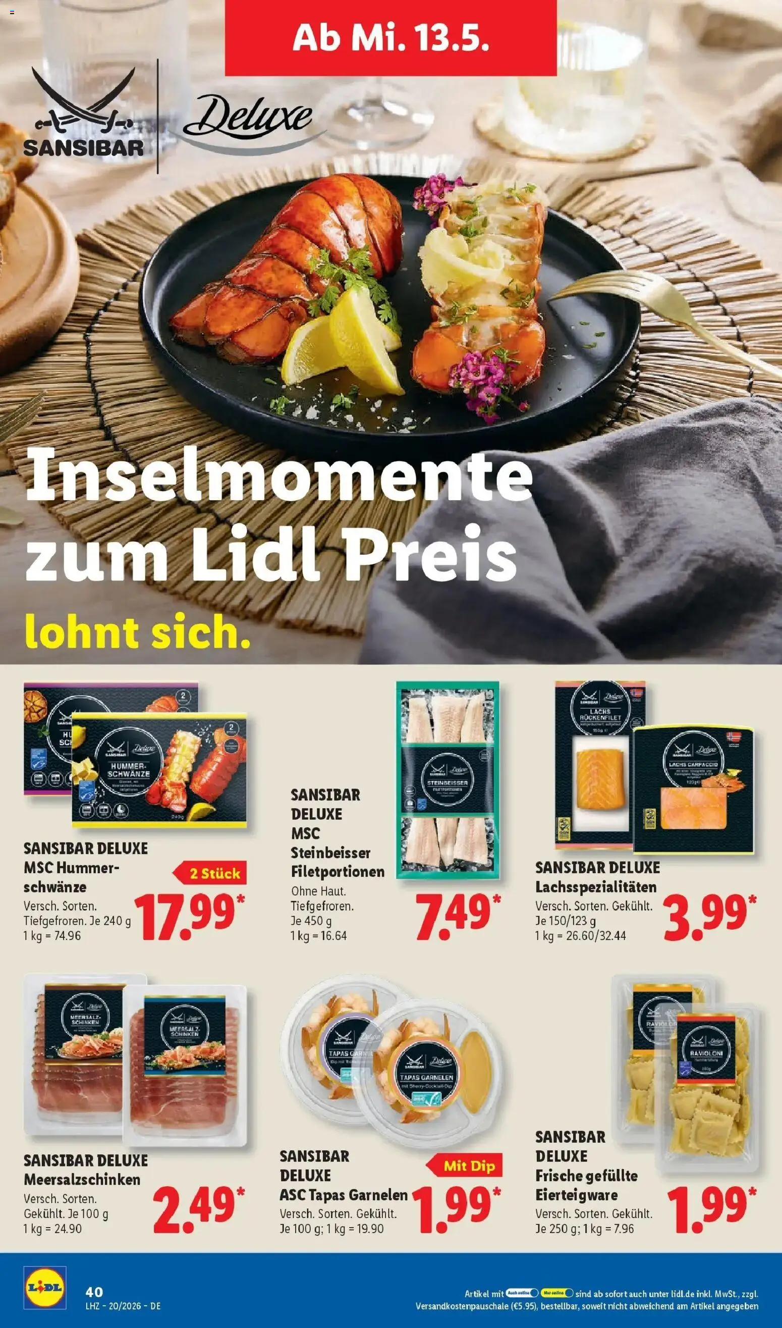 Lidl Prospekt Mahlow – gültig ab 11.05.2026 | Seite: 62 | Produkte: Garnelen, Lachs, Schinken