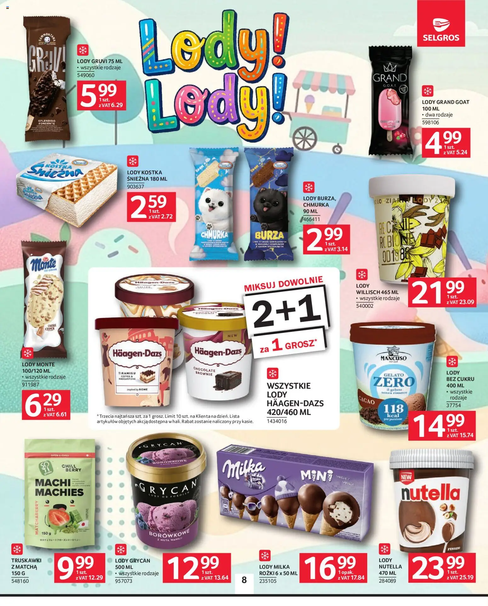 Selgros cash&carry gazetka od 16.07.2026 | Strona: 8 | Produkty: Nutella, Tiramisu, Mascarpone, Lody