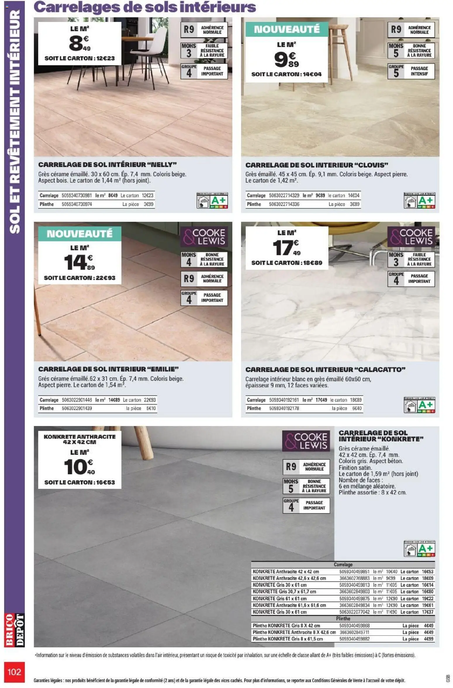 {H1} | Page: 102 | Produits: Plinthe, Carrelage