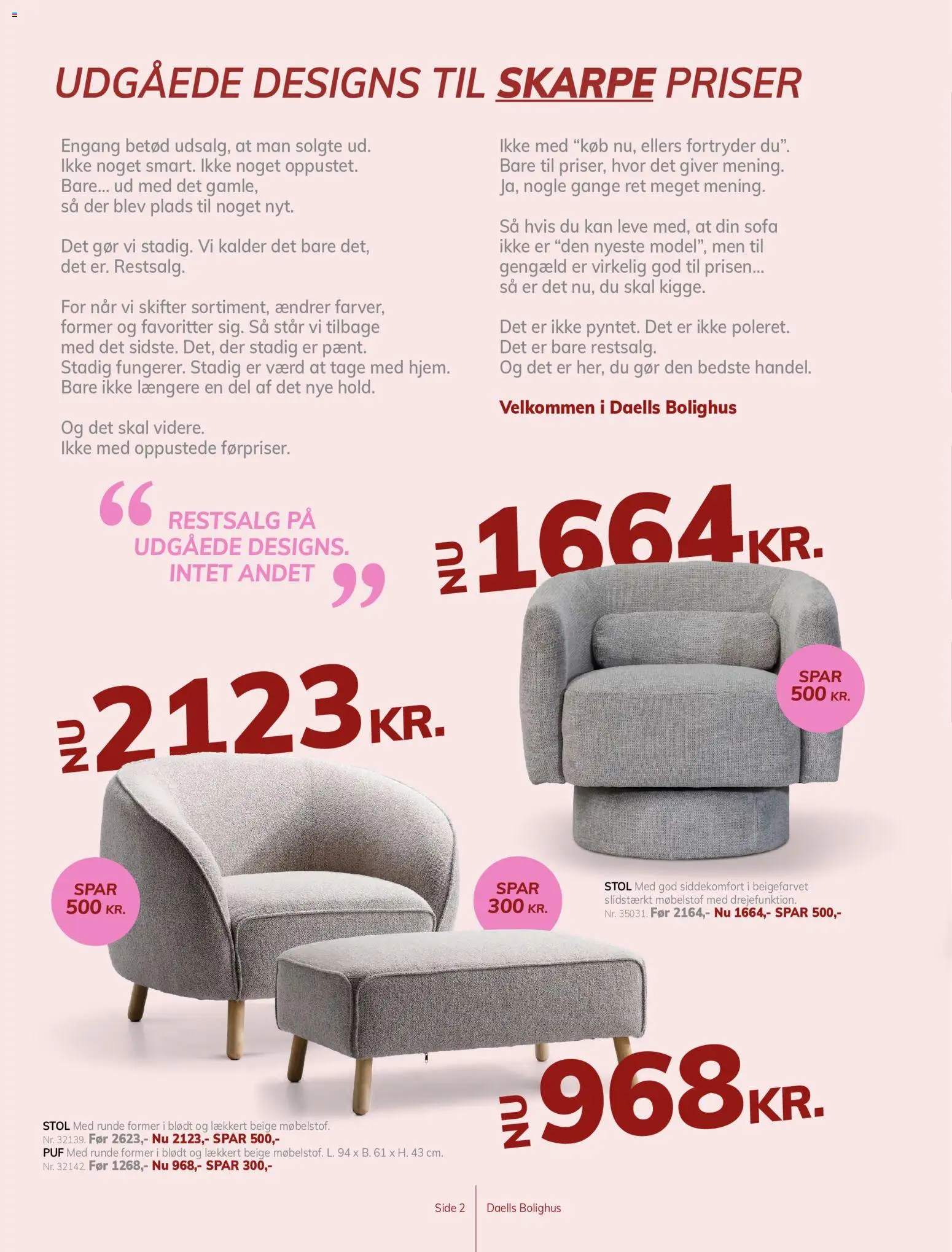 Daells Bolighus tilbudsavis – gyldig fra 20.05.2026 | Side: 2 | Produkter: Sofa, Stol, Puf