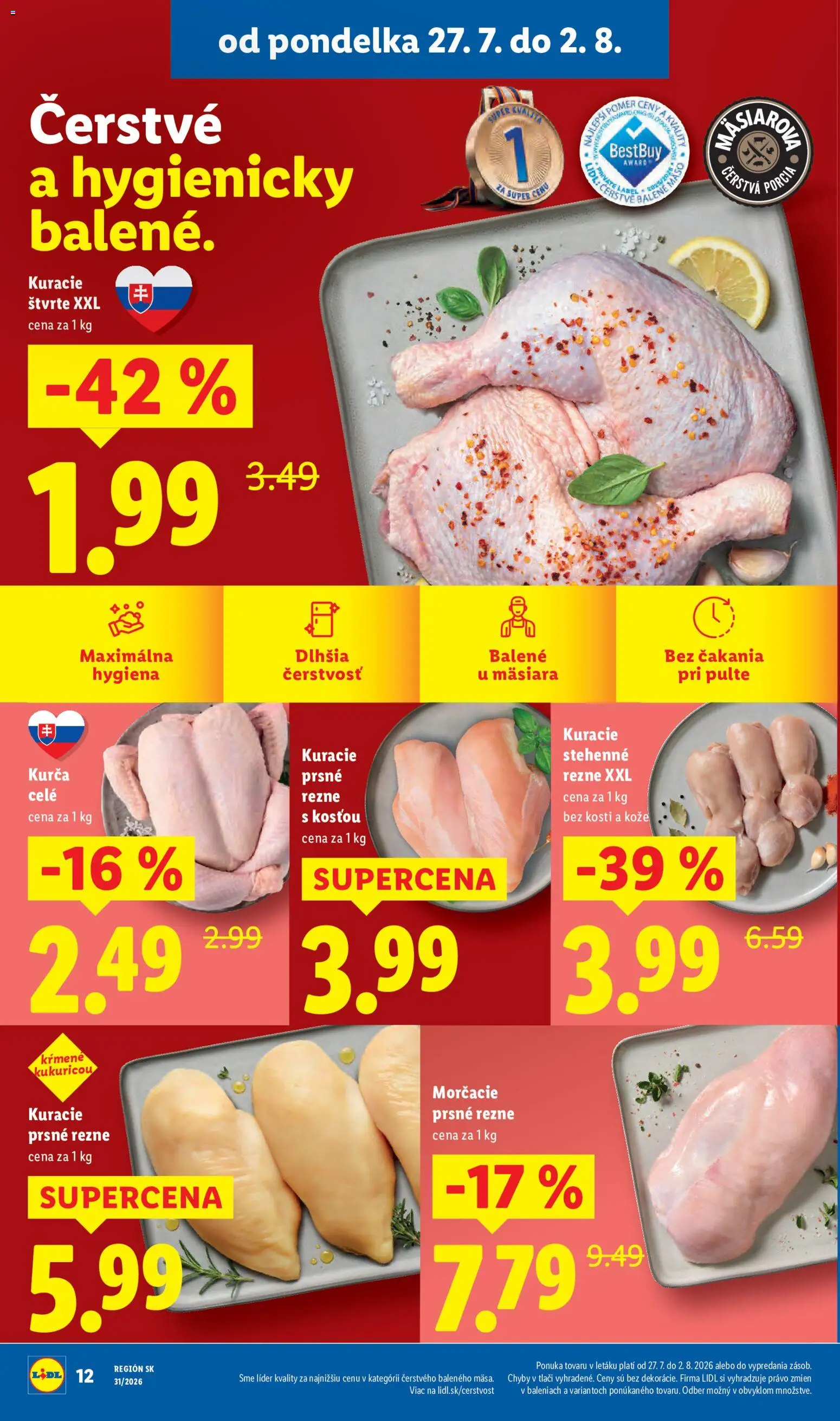 Nové Lidl akcie – leták je platný od 27.07.2026 | Strana: 14 | Produkty: Kurča