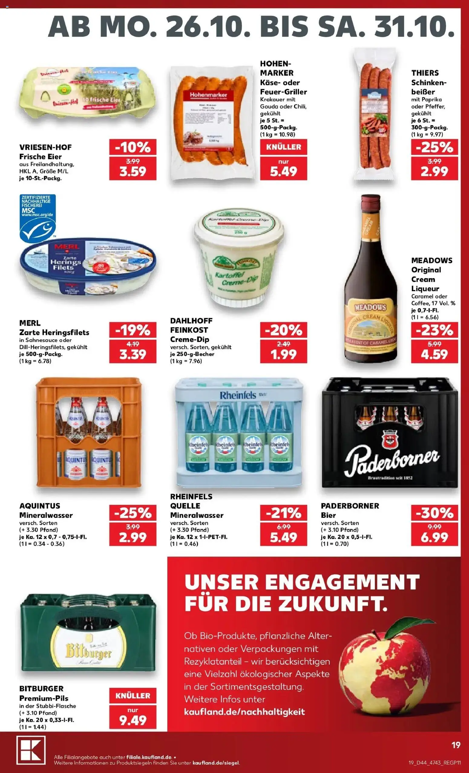 Prospekt Kaufland ab 26.10.2026 » Angebote Online zum Blättern | Seite: 23 | Produkte: Käse, Eier, Paprika, Schinken