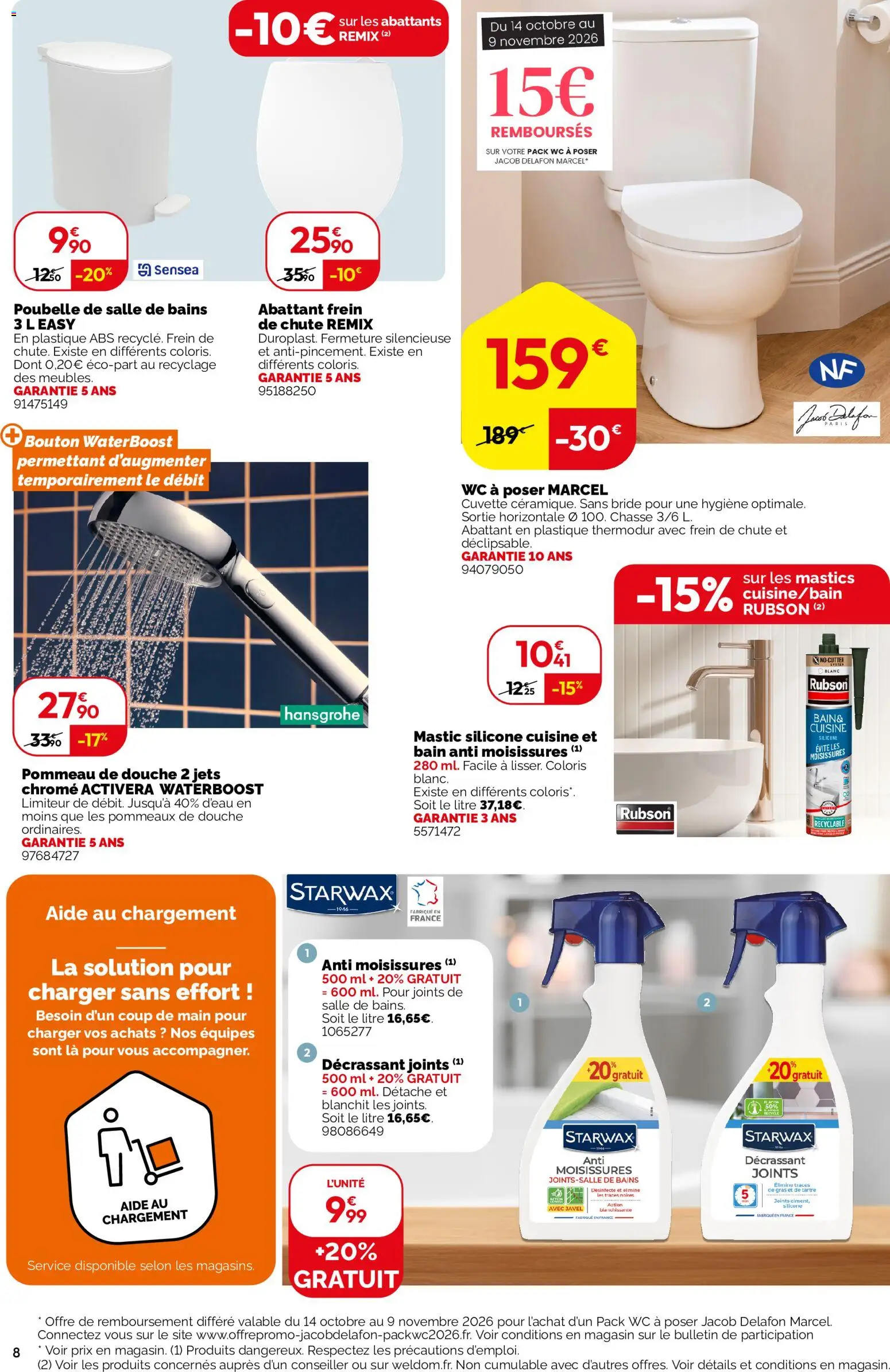 {H1} | Page: 8 | Produits: Marcel, Poubelle, Pommeau de douche, Douche