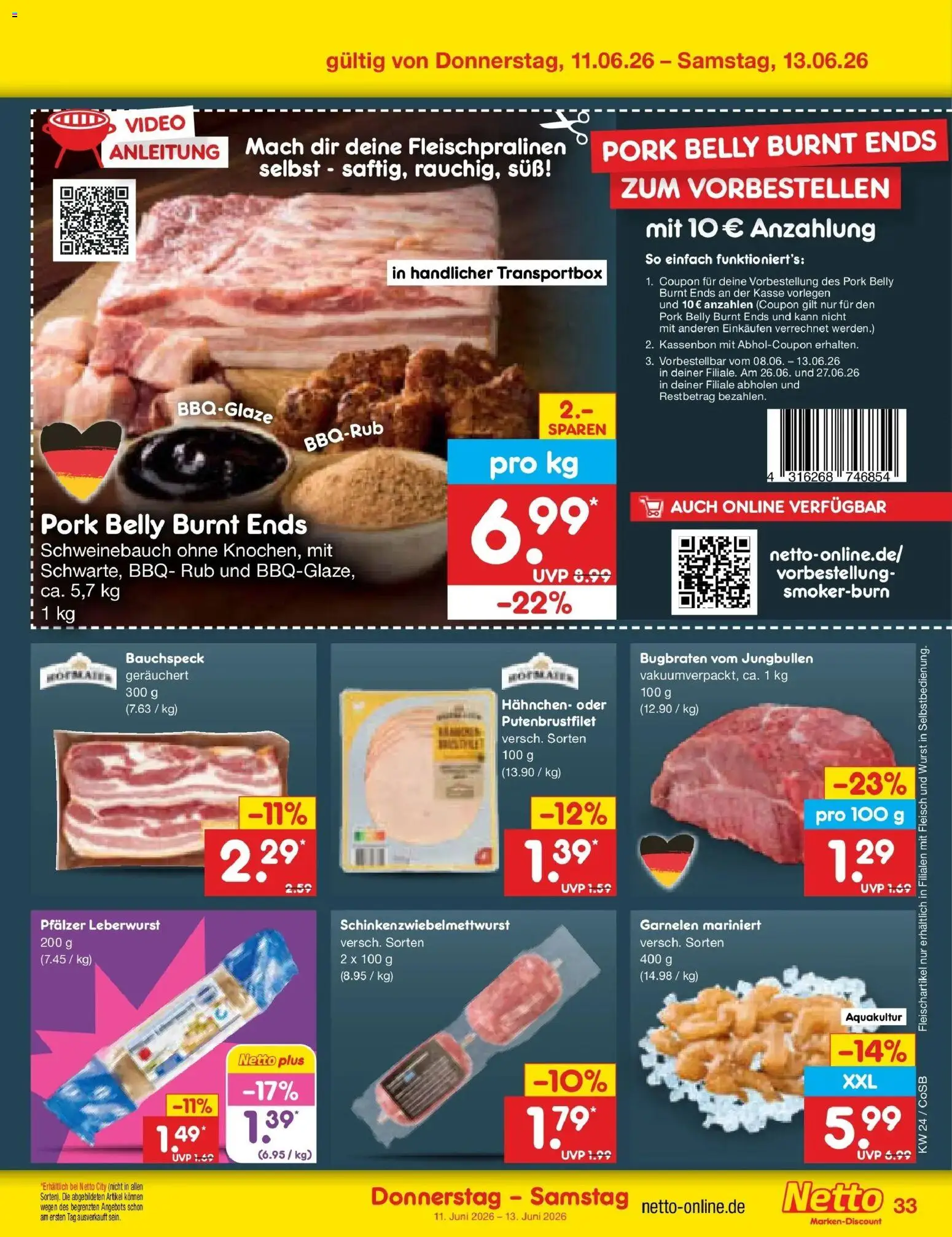 Netto Marken-Discount Prospekt Bitterfeld-Wolfen – gültig ab 08.06.2026 | Seite: 53 | Produkte: Hahnchen, Garnelen, Wurst, Video