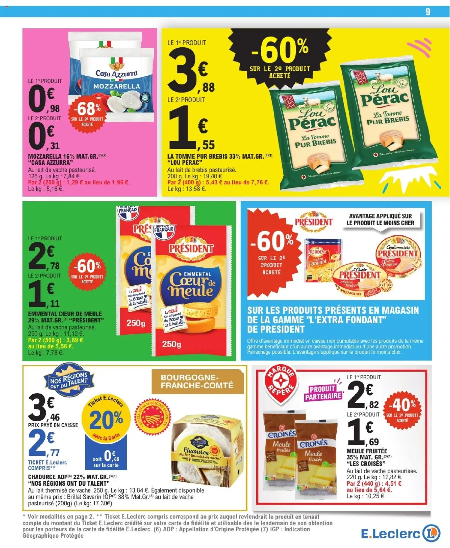 {H1} | Page: 9 | Produits: Meule, Emmental, Bourgogne, Lait
