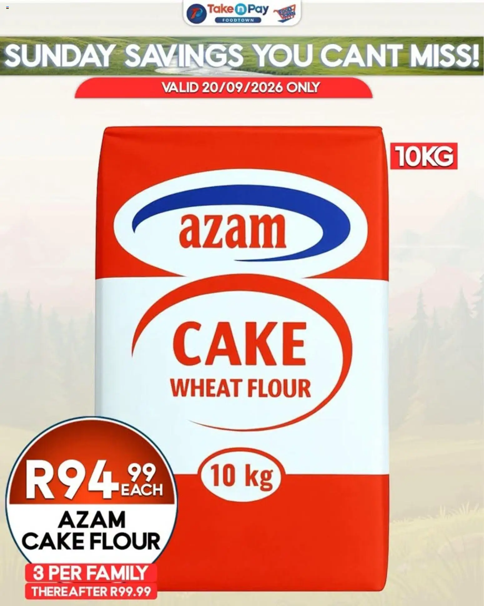 New Take n Pay catalogue – valid from 20/09/2026 | Page: 5 | Products: Cake, Flour
