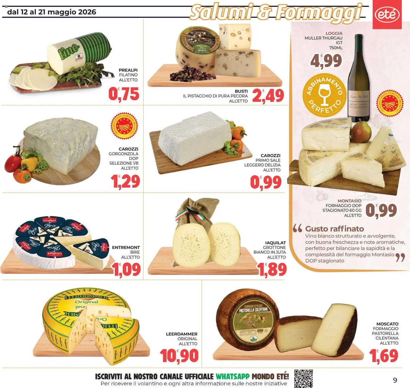 Volantino Eté del 12.05.2026 | Pagina: 9 | Prodotti: Tè, Sale, Formaggio, Vino