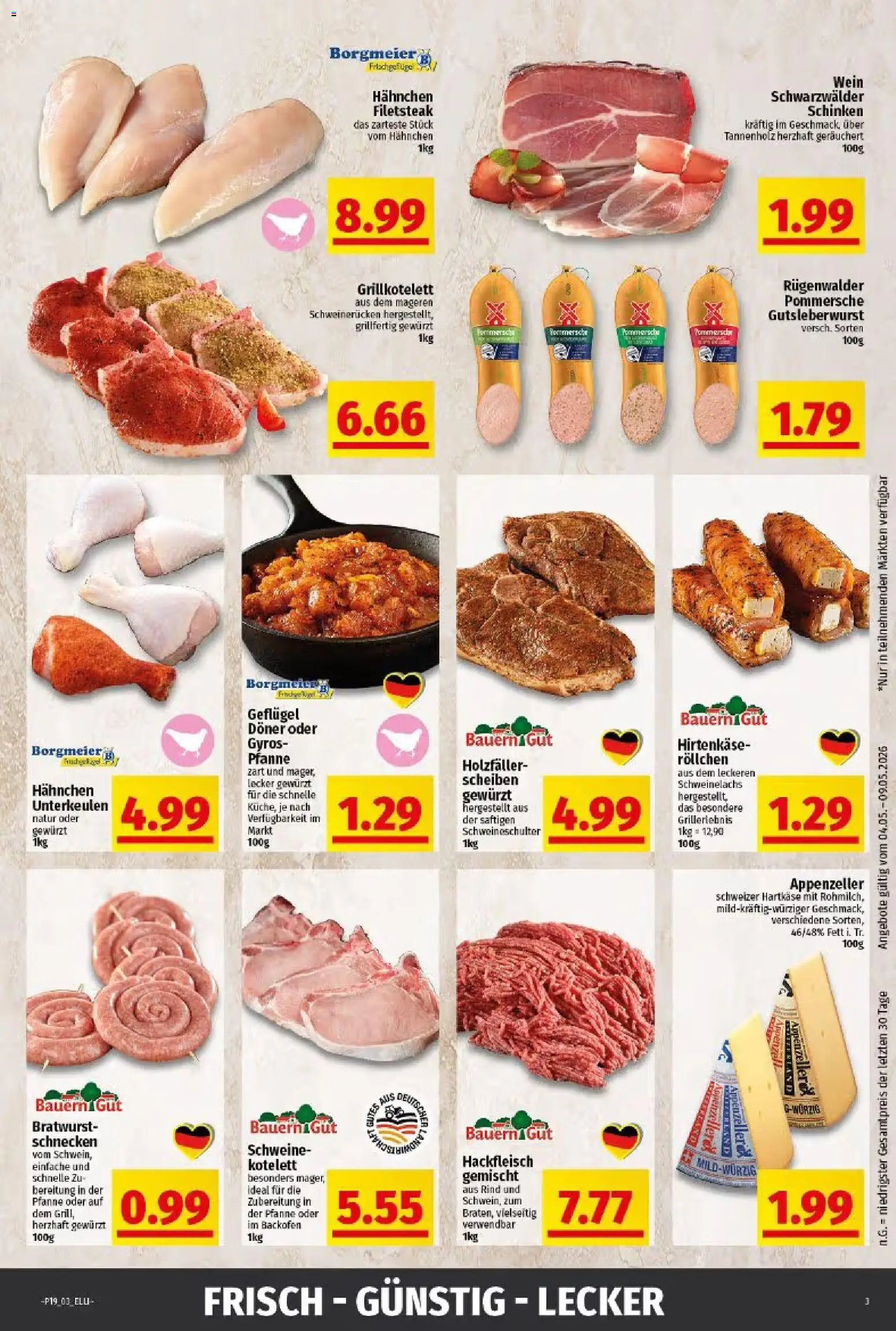 Elli Markt Prospekt Gütersloh – gültig ab 04.05.2026 | Seite: 3 | Produkte: Backofen, Schweinerucken, Wein, Hackfleisch