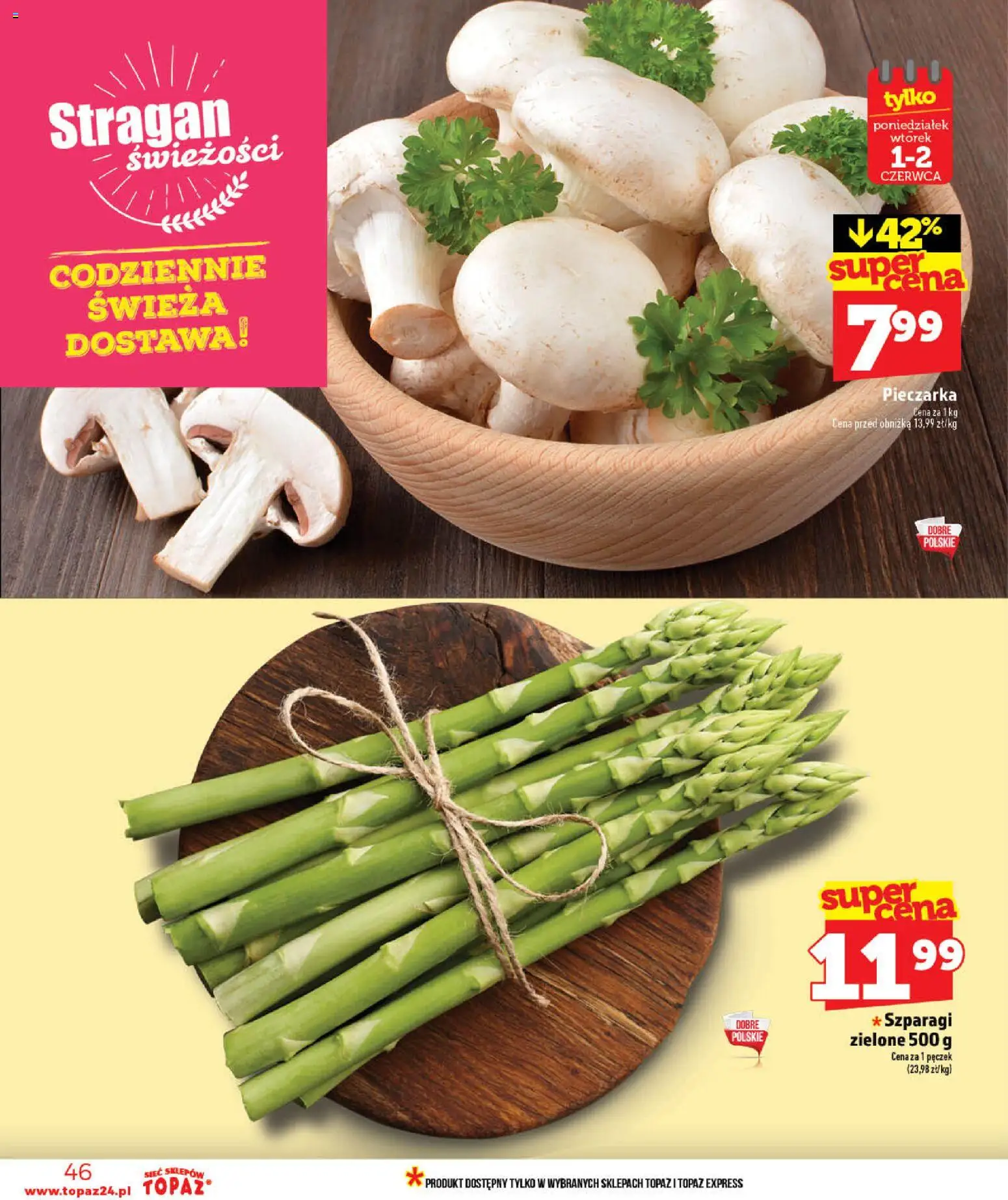Topaz gazetka - MAZ od 28.05.2026 | Strona: 46 | Produkty: Szparagi