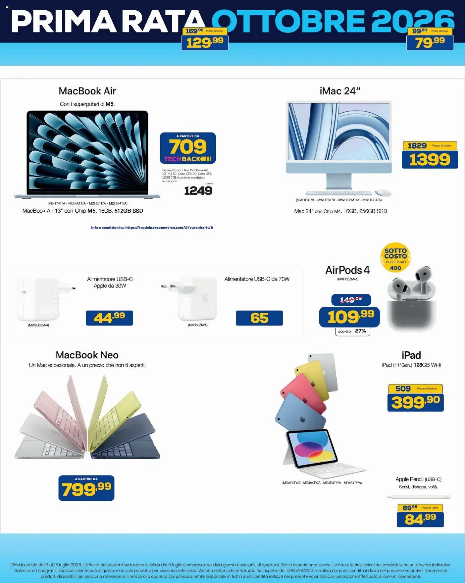 Volantino BRUNO del 03/07/2026 | Pagina: 14 | Prodotti: Macbook air, Ipad, Macbook, Airpods