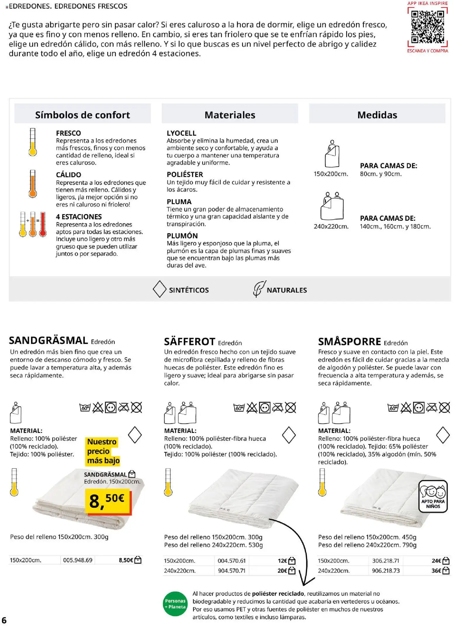 Catálogo IKEA Ropa de Cama │ válido desde el 01/02/2026 | Página: 6 | Productos: Edredón, Té, Algodón, Peso