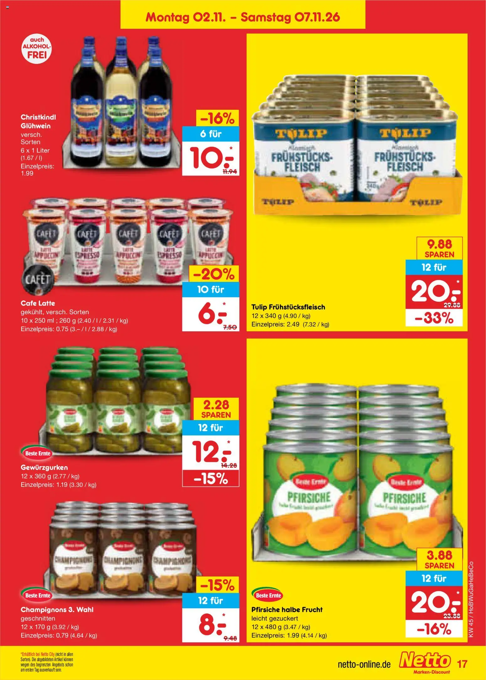 Netto Marken-Discount Prospekt – gültig ab 02.11.2026 | Seite: 27 | Produkte: Champignons, Alkohol, Fleisch