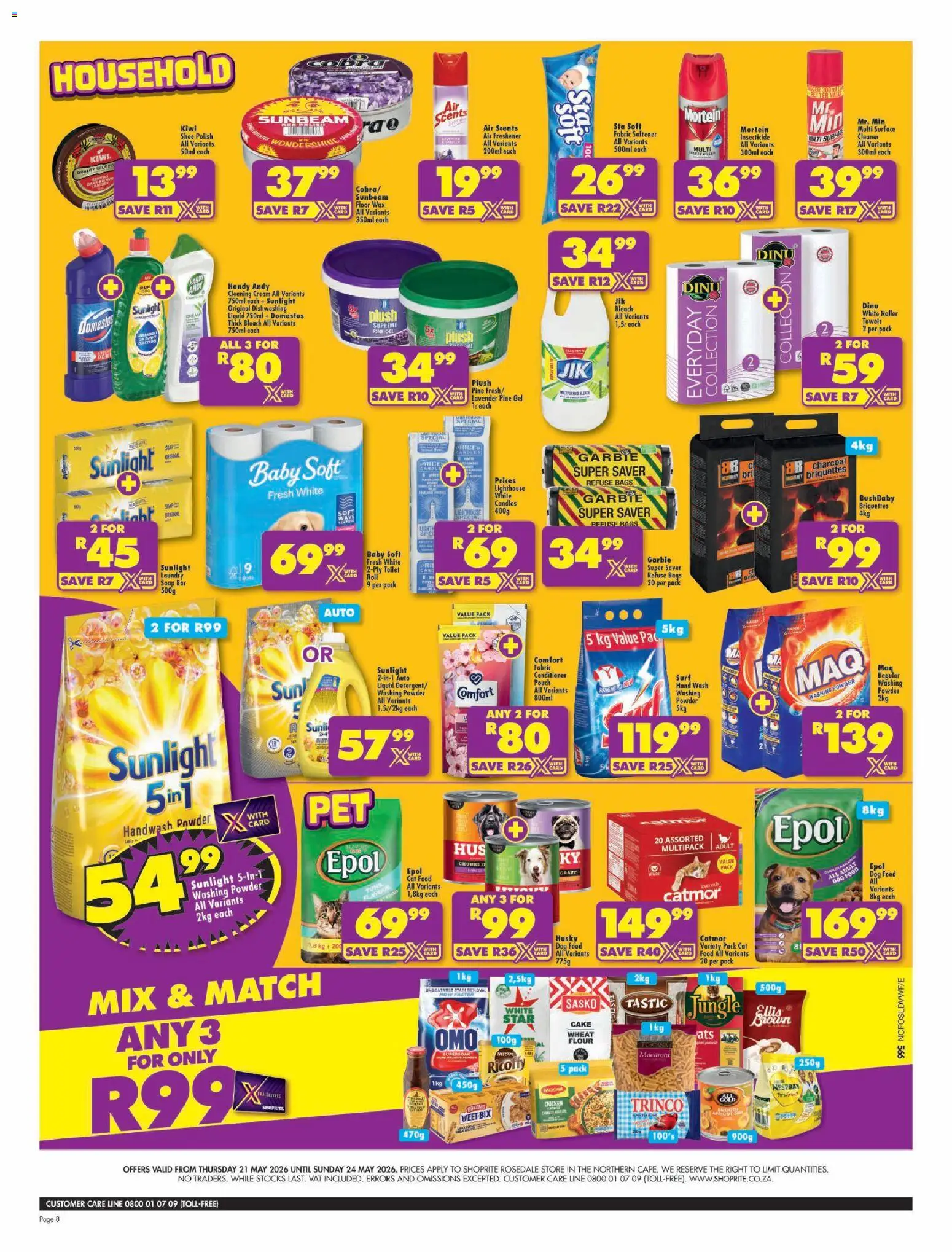 New Shoprite catalogue – valid from 21.05.2026 | Page: 8 | Products: Milk, Powder, Conditioner, Gravy