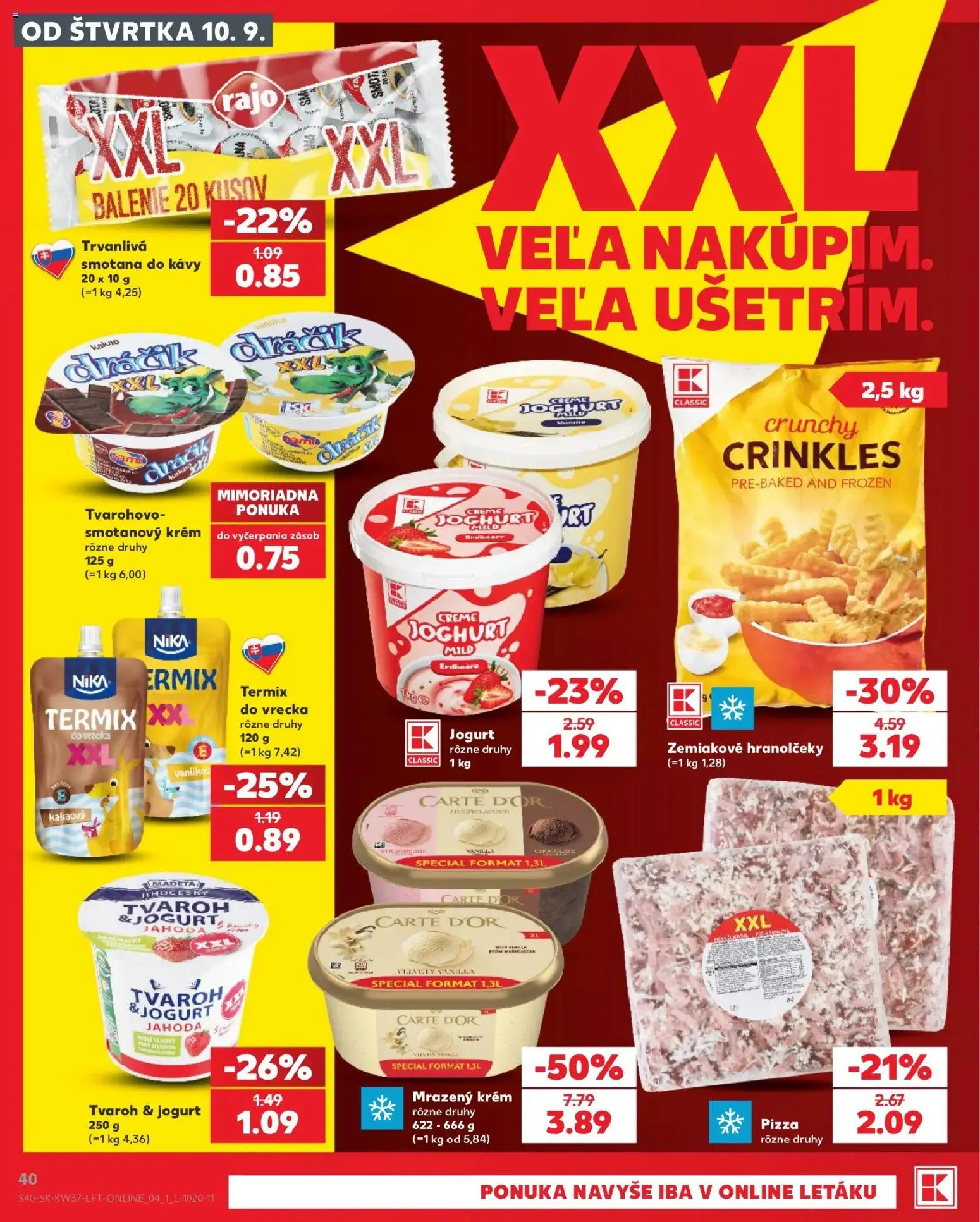 Nové Kaufland akcie – leták je platný od 10.09.2026 | Strana: 40 | Produkty: Jogurt, Krém, Tvaroh, Smotanový krém