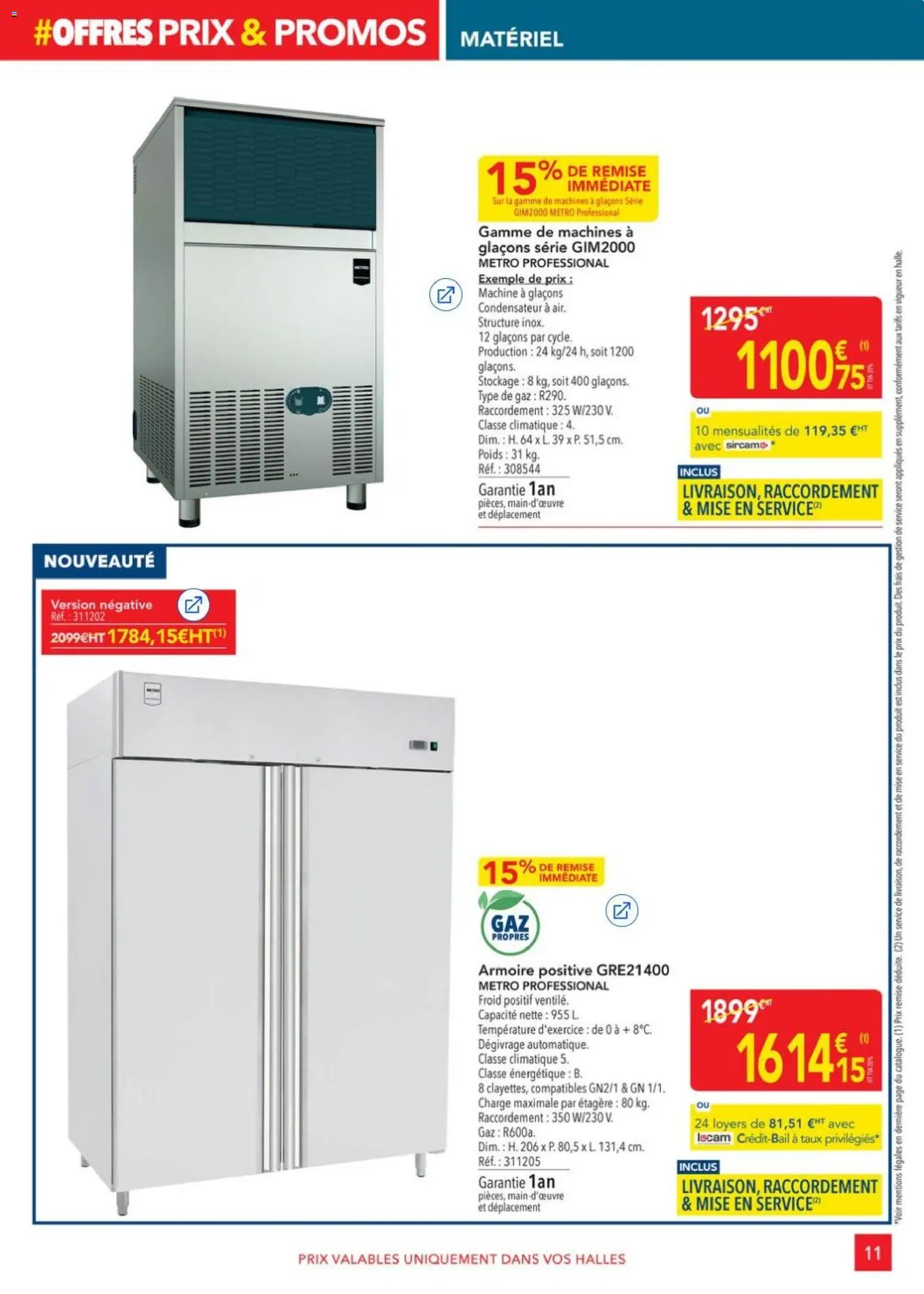 {H1} | Page: 11 | Produits: Machine à glaçons, Poids, Armoire, Étagère