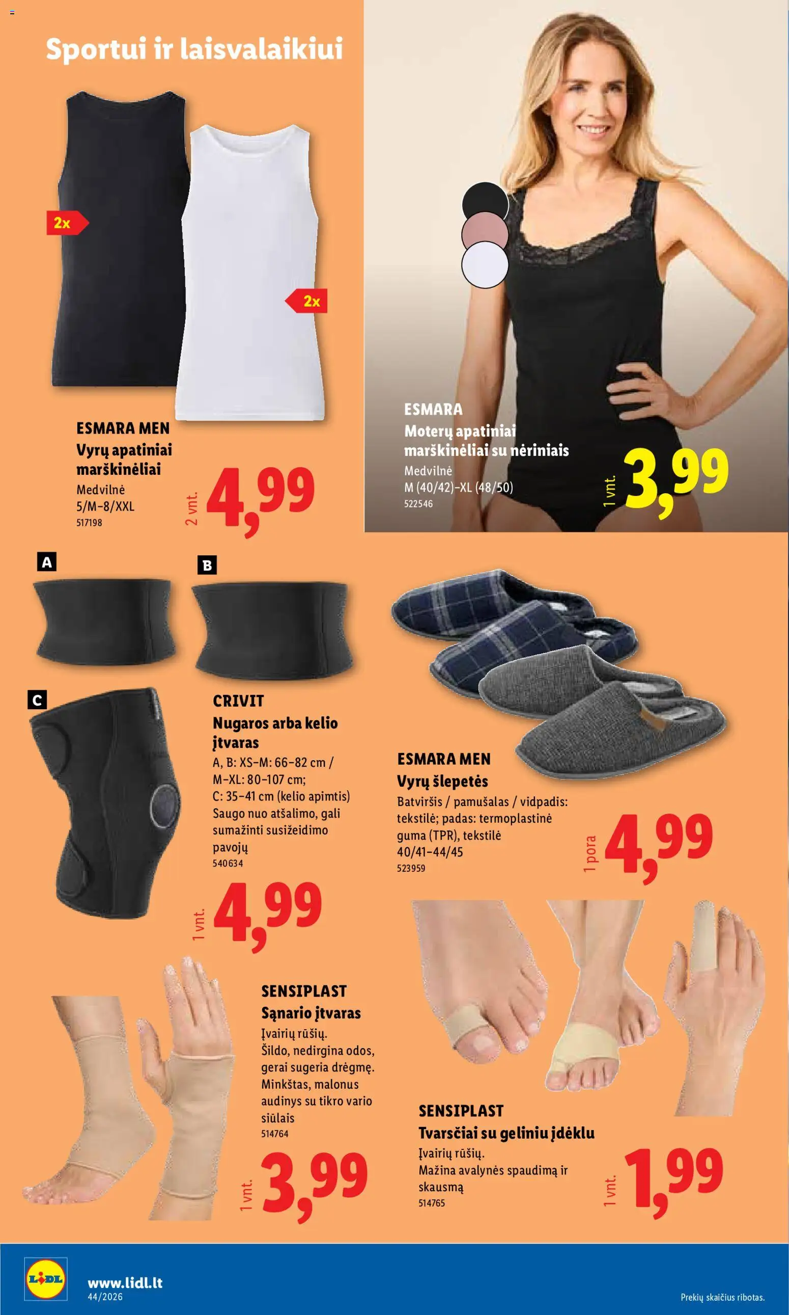 LIDL akcijos nuo 2026.10.26 | Puslapis: 4 | Prekių: Marškinėliai, Šlepetės